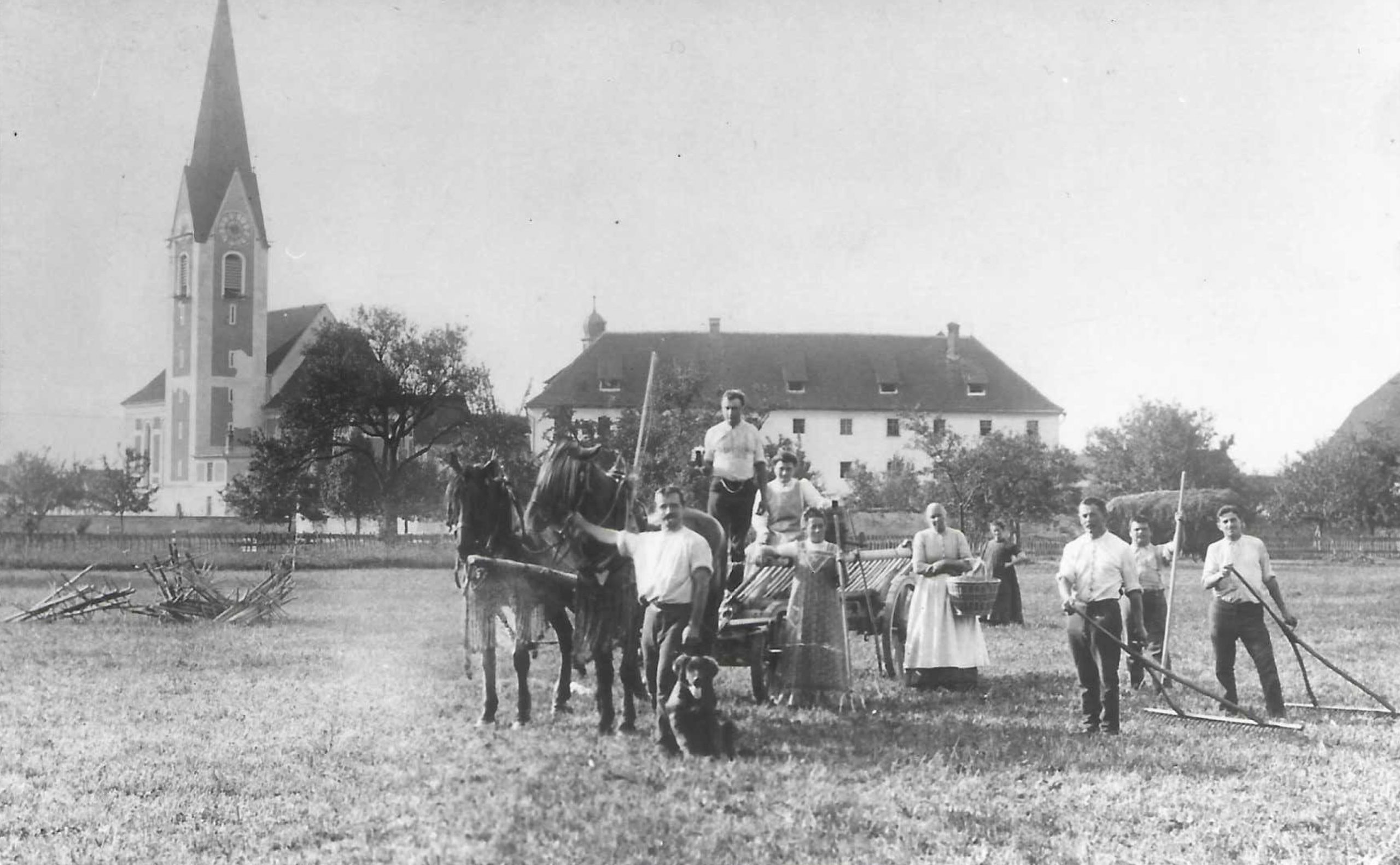 Feldkirch Altenstadt - Heu-Ernte in der Frauenbündt (Aufnahme ca. 1914-1918) Feldkirch Altenstadt - Heu-Ernte in der Frauenbündt (Aufnahme ca. 1914-1918)