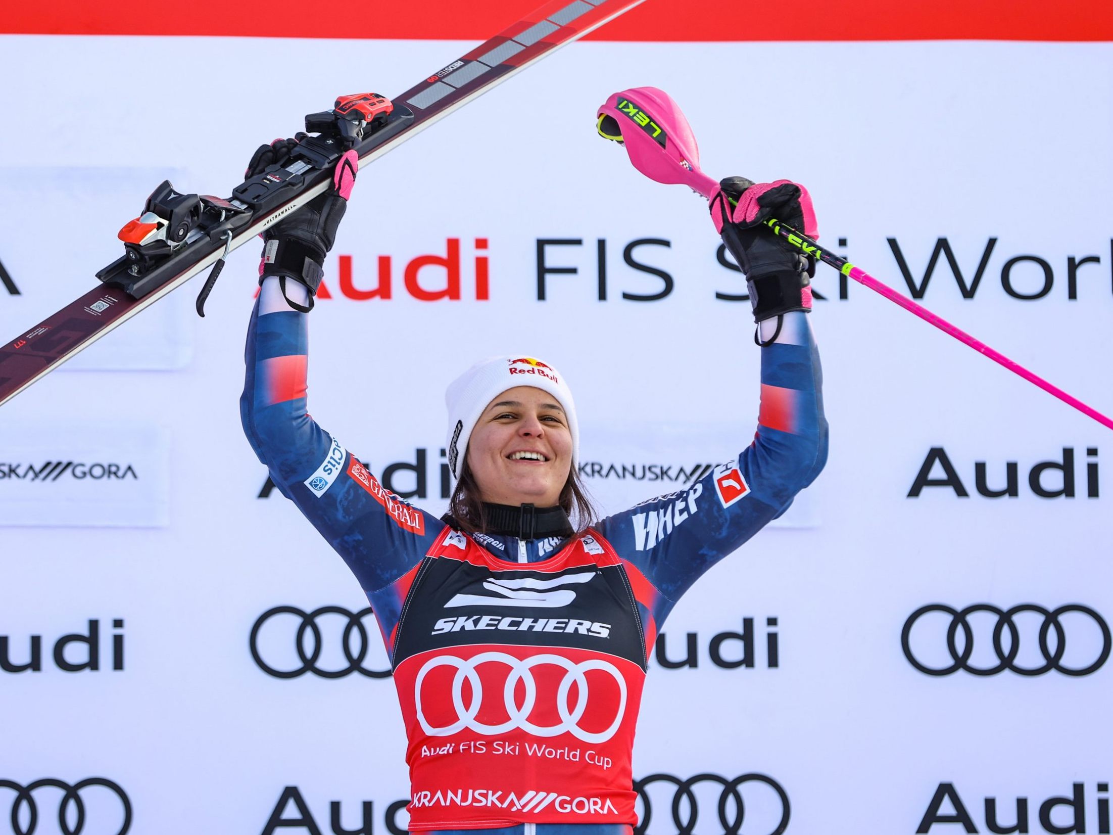 Zrinka Ljutic gewinnt den Slalom in Kranjska Gora. Zrinka Ljutic gewinnt den Slalom in Kranjska Gora.