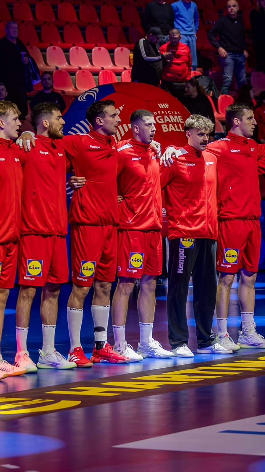 Österreichs Handballer vor dem Spiel gegen Kuwait.