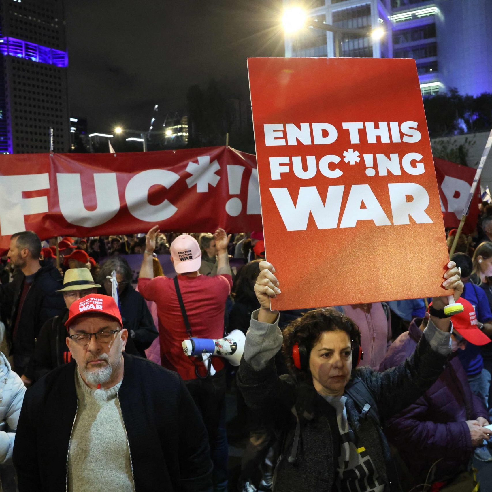 Proteste vor dem israelischen Verteidigungsministerium am 18. Jänner 2025.