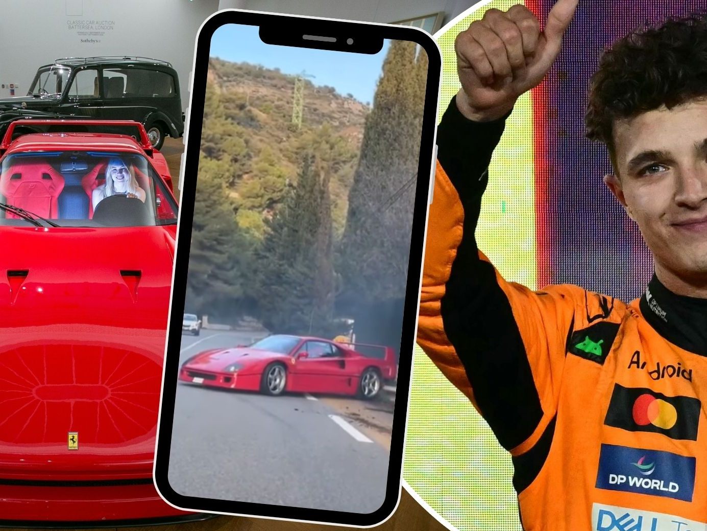 Lando Norris wird in Zukunft vermutlich vorsichtiger sein, wenn es um das "Verleihen" seines F40 geht.