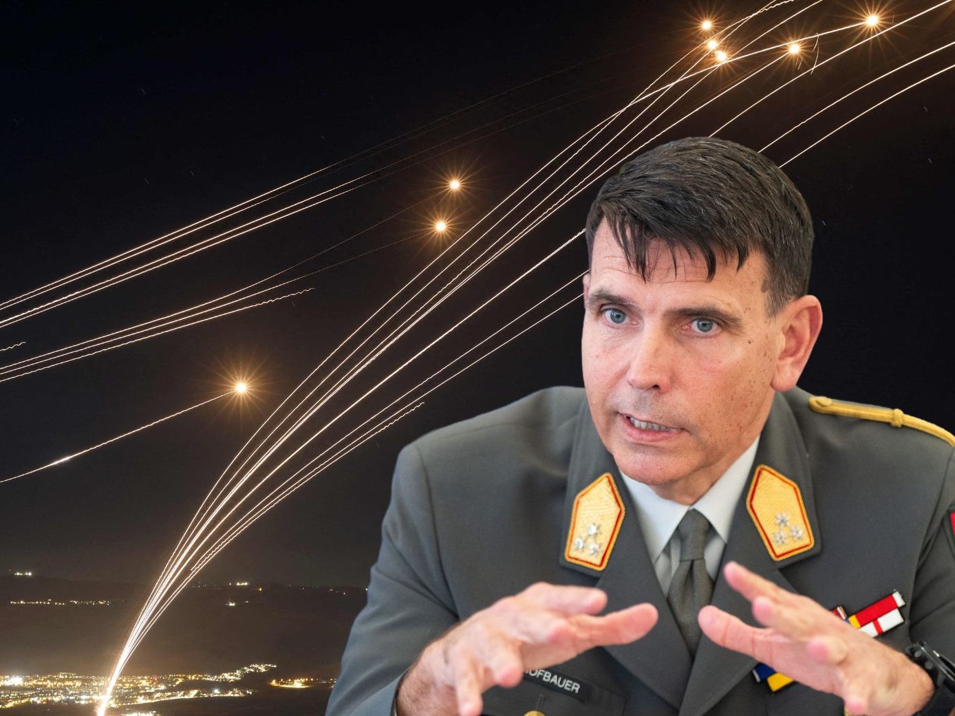 Auf die Frage, ob Österreich es sich leisten könne, auf Sky Shield zu verzichten, antwortete Hofbauer: "Was ist die Alternative?" (Beim Bild halten sich um den von Israel verwendeten "Iron Dome") Auf die Frage, ob Österreich es sich leisten könne, auf Sky Shield zu verzichten, antwortete Hofbauer: "Was ist die Alternative?" (Beim Bild halten sich um den von Israel verwendeten "Iron Dome")