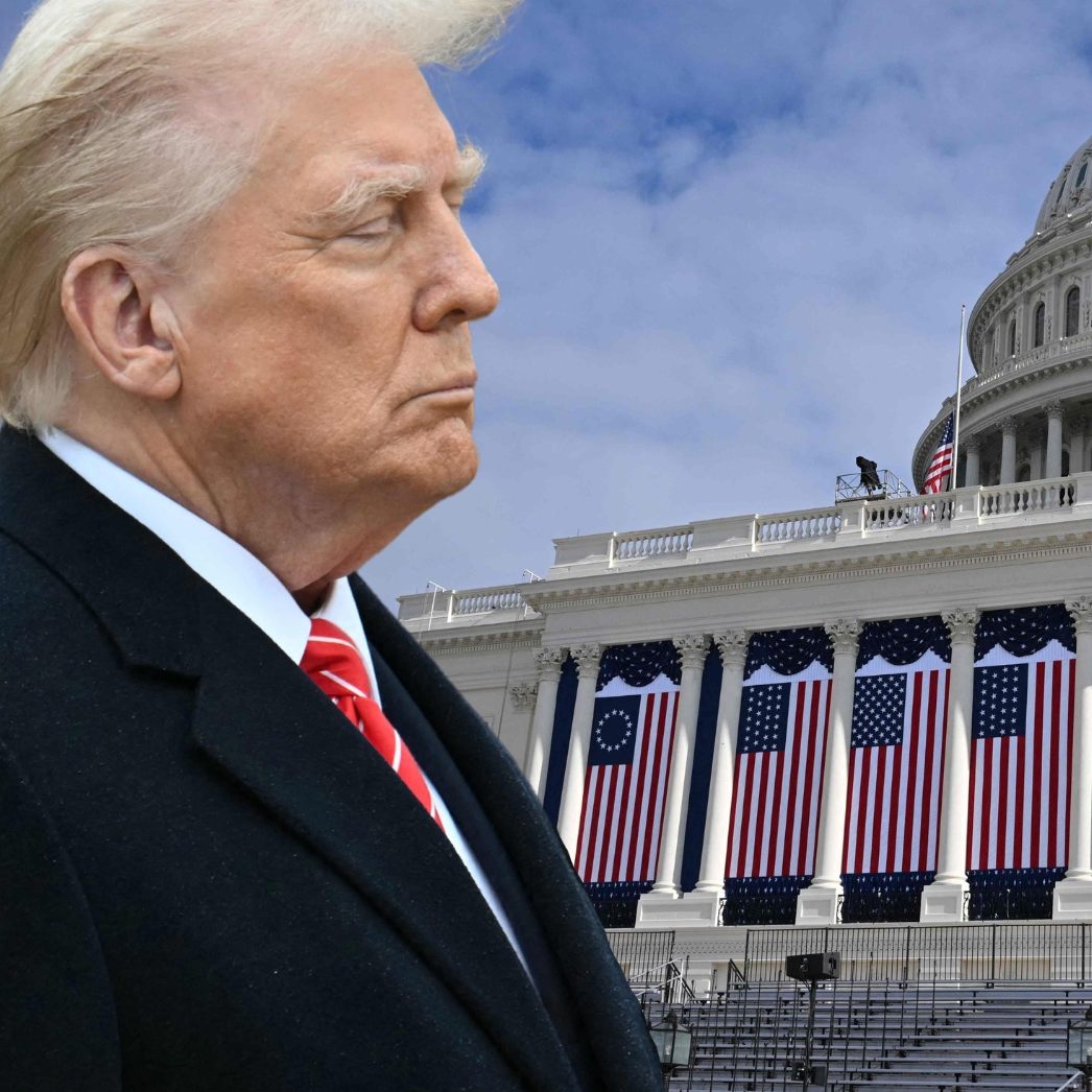 Die Vereidigungszeremonie für Trump wurde wegen des kalten Wetters ins Innere des Parlamentsgebäudes verlegt.