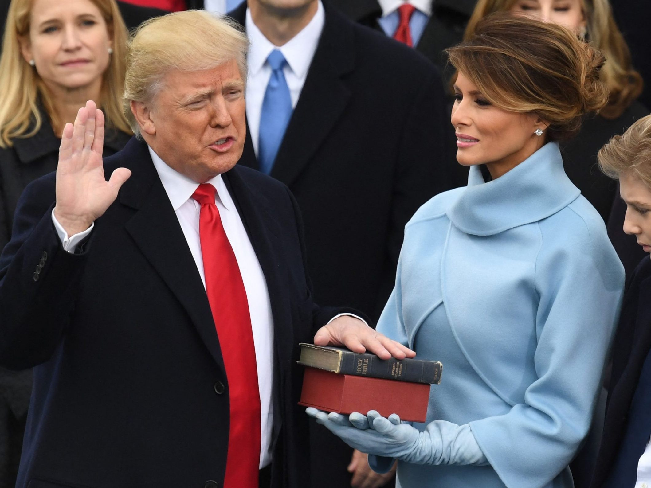 Trump bei seiner ersten Amtseinführung am 17. Jänner 2025.