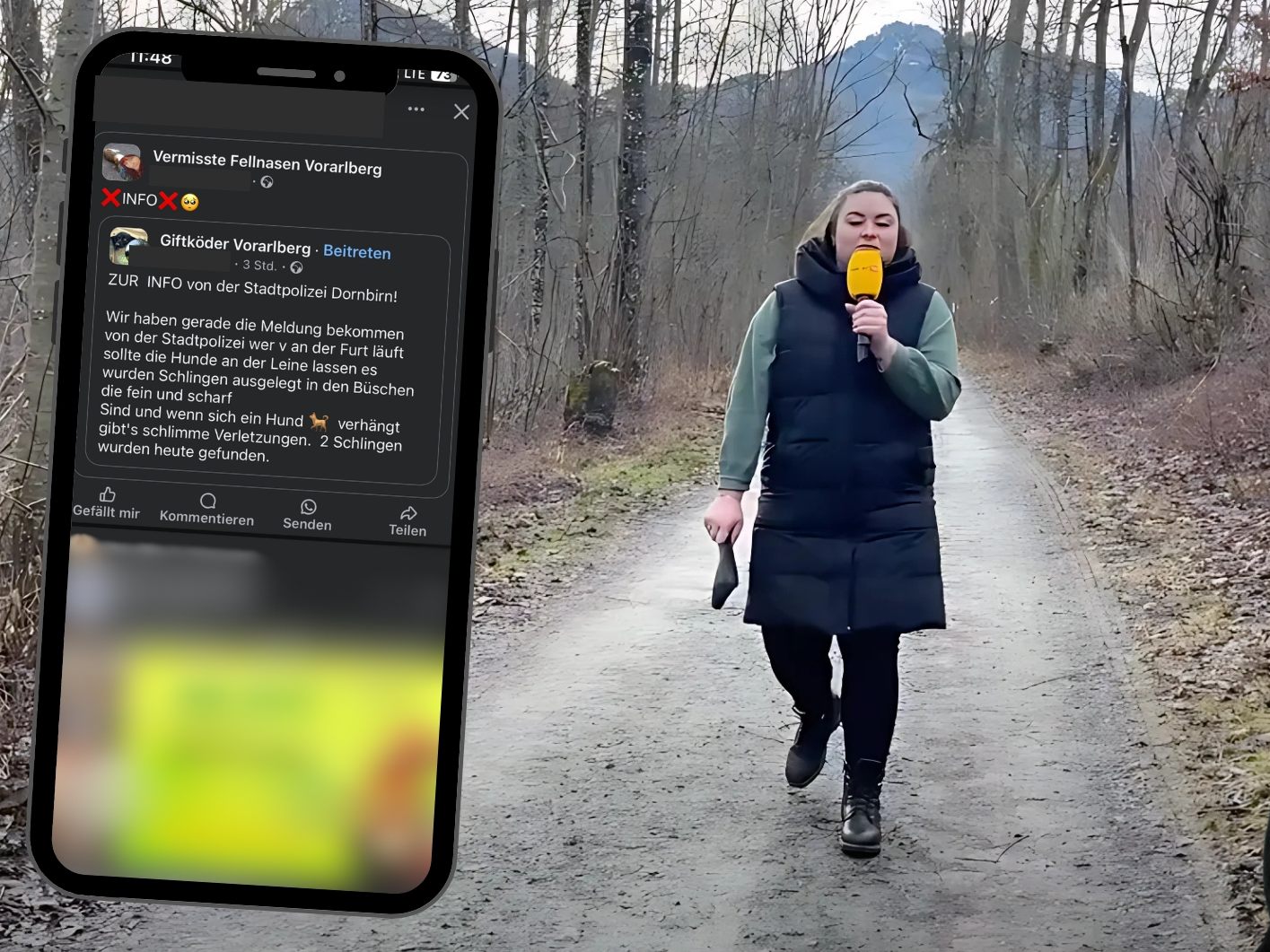 Warnung vor Schlingen an der Dornbirner Furt sorgt für Aufregung. Warnung vor Schlingen an der Dornbirner Furt sorgt für Aufregung.