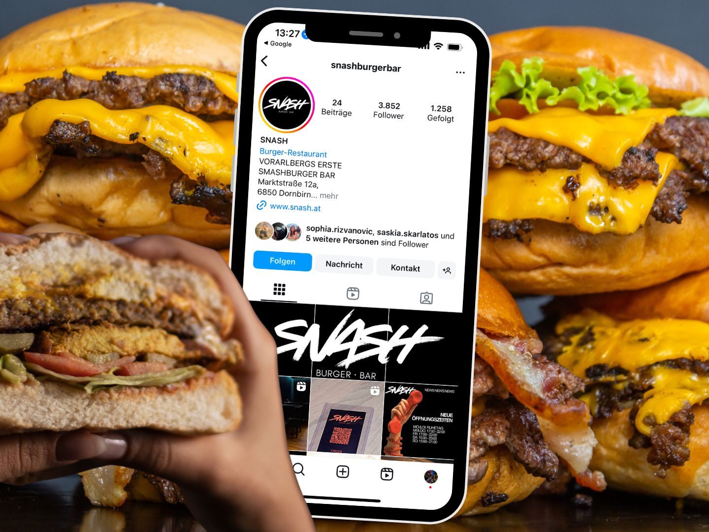 Snash Burger Bar in Dornbirn. Snash Burger Bar in Dornbirn.