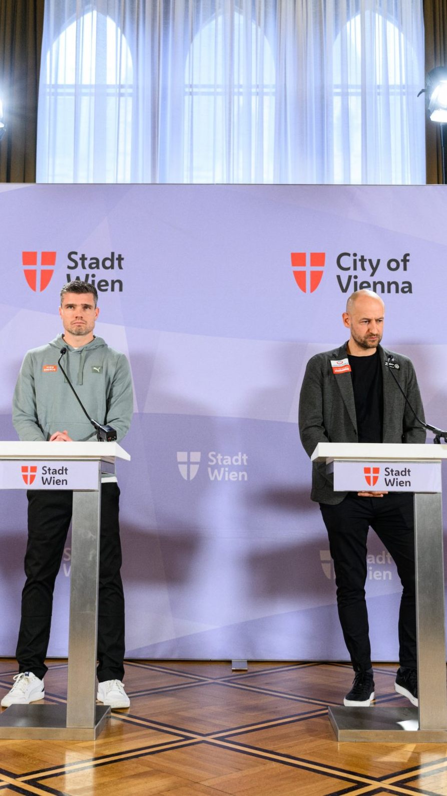Gemeinsame PK vor dem 344. Wiener Derby im Rathaus.