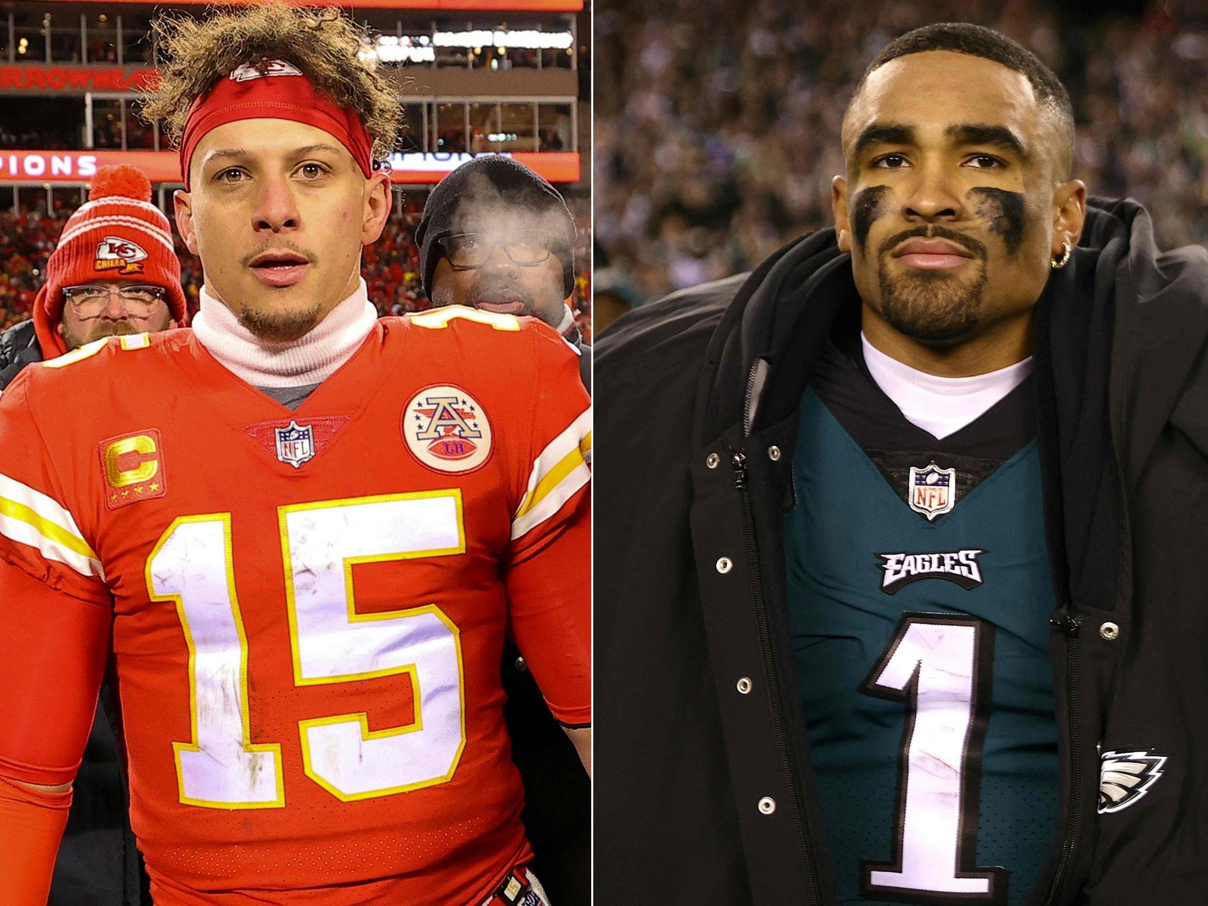 Patrick Mahomes und Jalen Hurts wollen ihre jeweiligen Teams zum Sieg führen.