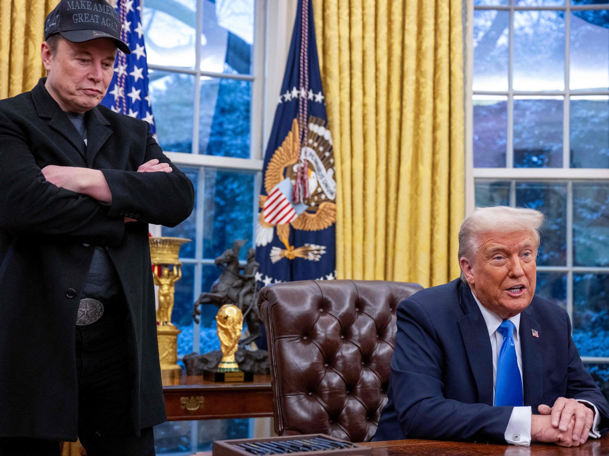 Donald Trump und Elon Musk gemeinsam im "Oval Office"
