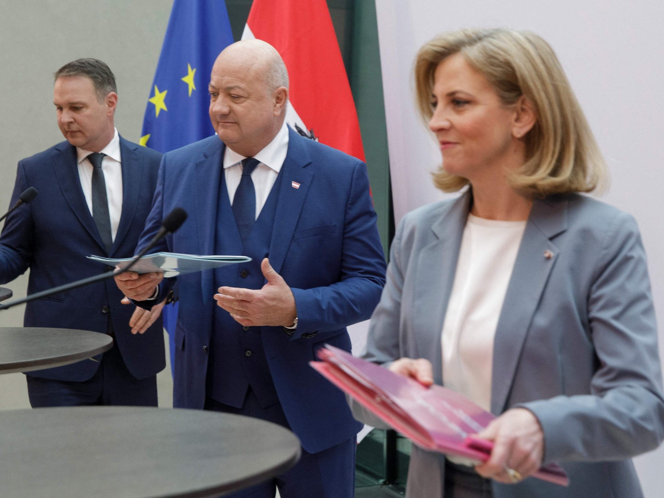 Die Chefs von ÖVP, SPÖ und NEOS verkündeten ihr Programm.
