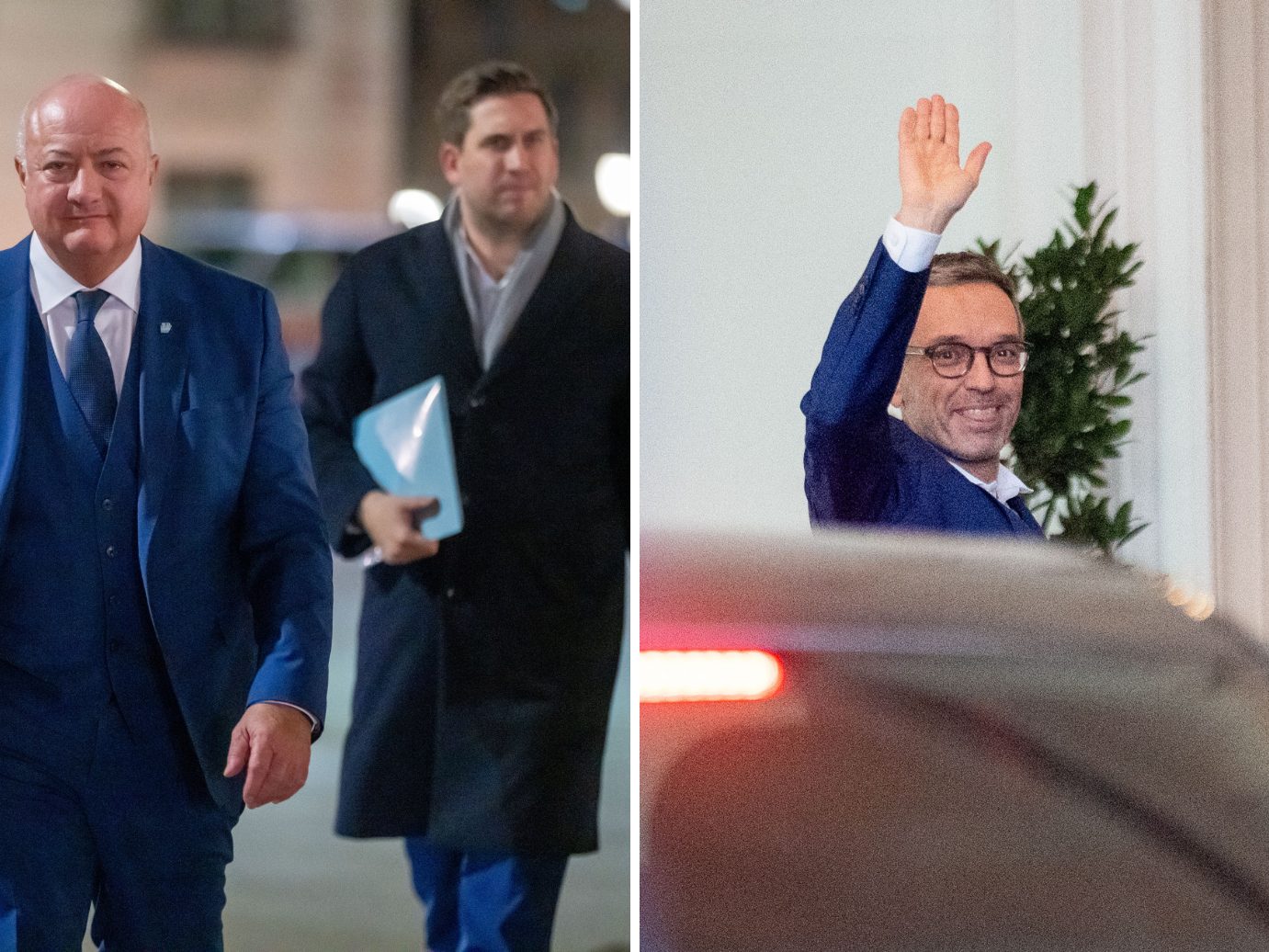 Die Verhandlungen seien nicht gescheitert, betonten beide kurz vor ihrem Eintreffen. Die Verhandlungen seien nicht gescheitert, betonten beide kurz vor ihrem Eintreffen.