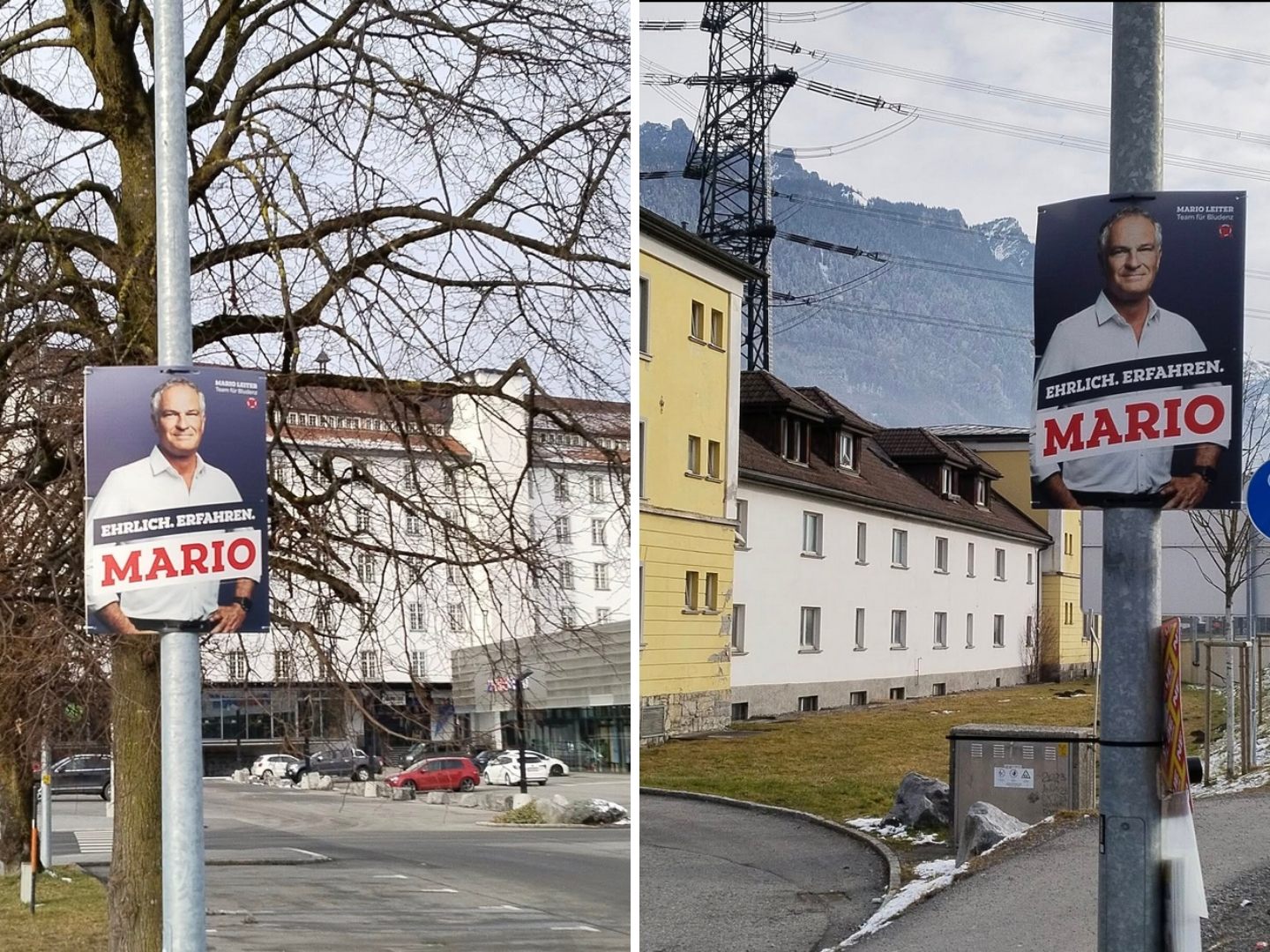 Die Werbeplakate in Bürs sorgten für Verwirrung.