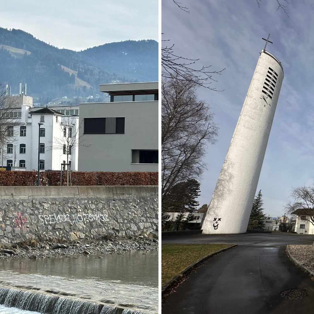 Graffitis sorgen in Dornbirn erneut für Kopfschütteln.