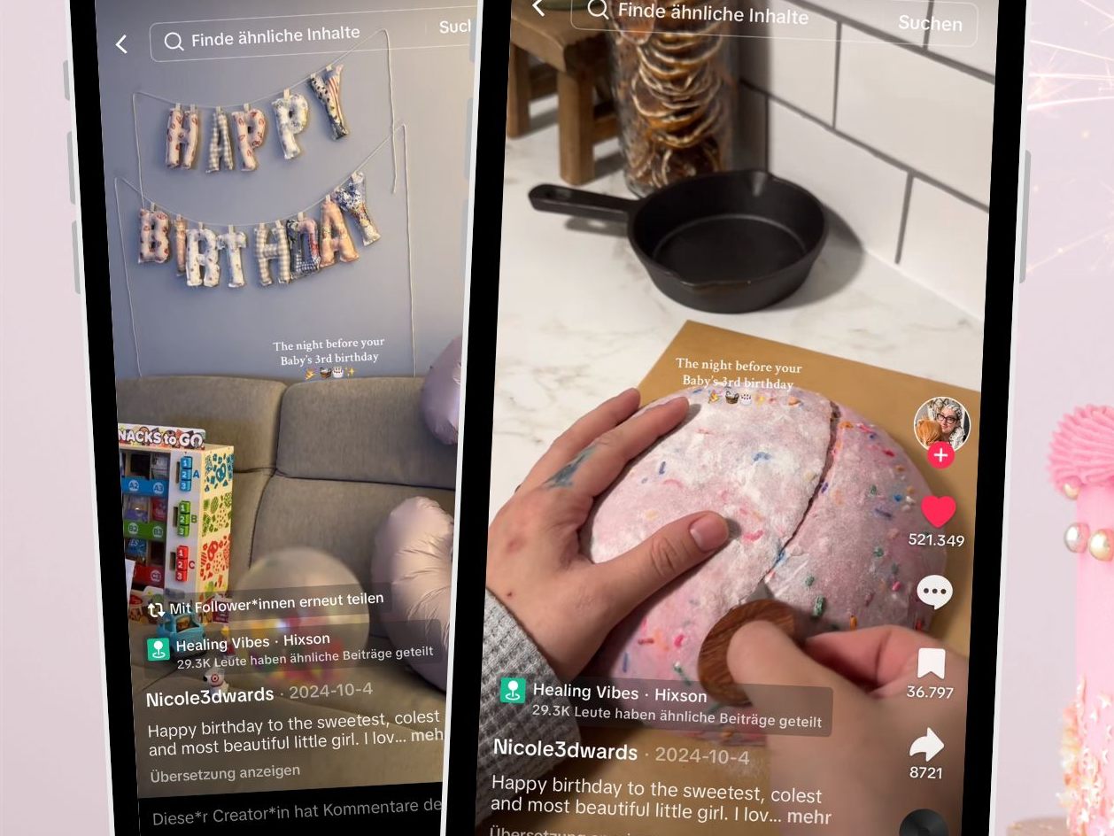 Mutter teilt Geburtstagsvorbereitungen auf TikTok.