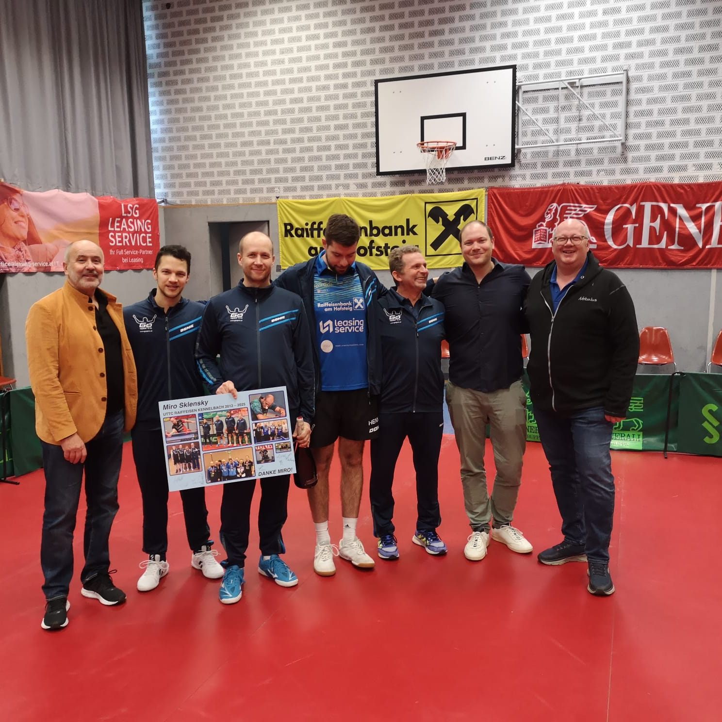 Präsident Arno Schuchter, Simon Pfeffer, Miro Sklensky, Samuel Novota, Istvan Toth, Obmann Marvin Rist und Vize-Obmann Matthias Gunsch