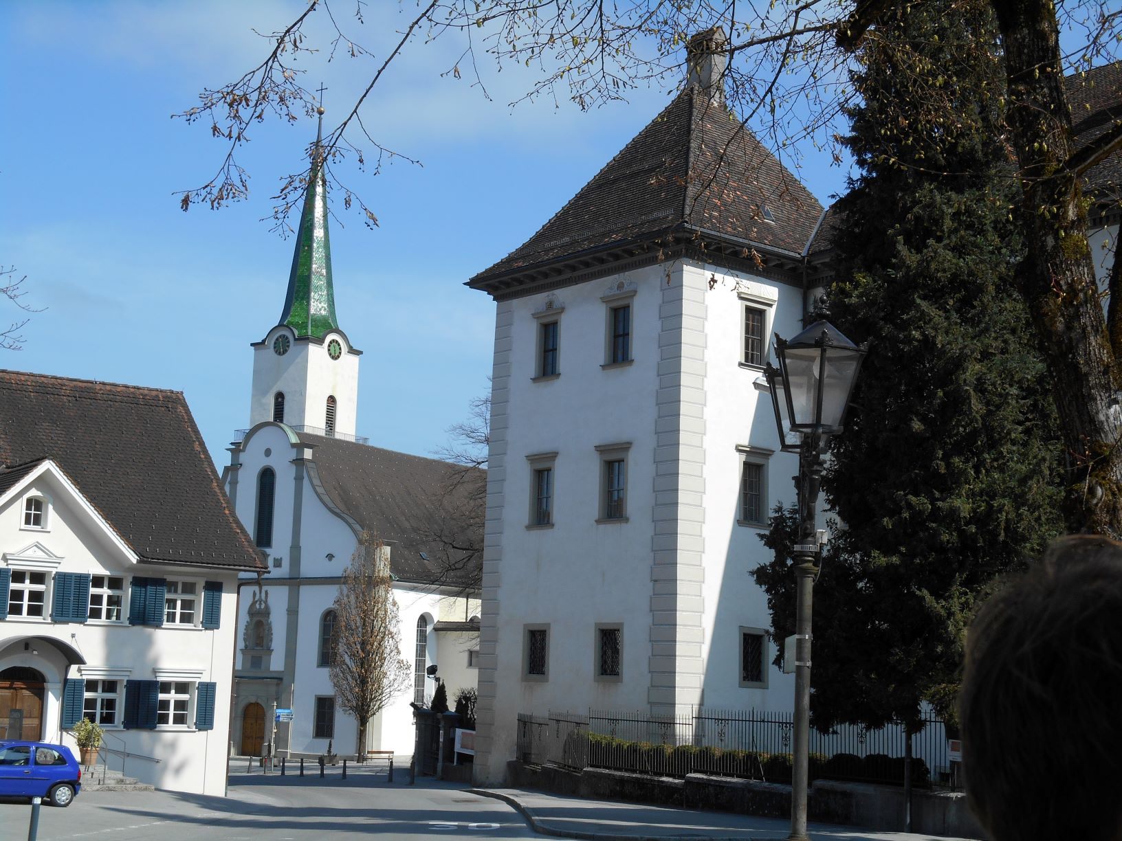 Blick auf Palast und Pfarrkirche Blick auf Palast und Pfarrkirche