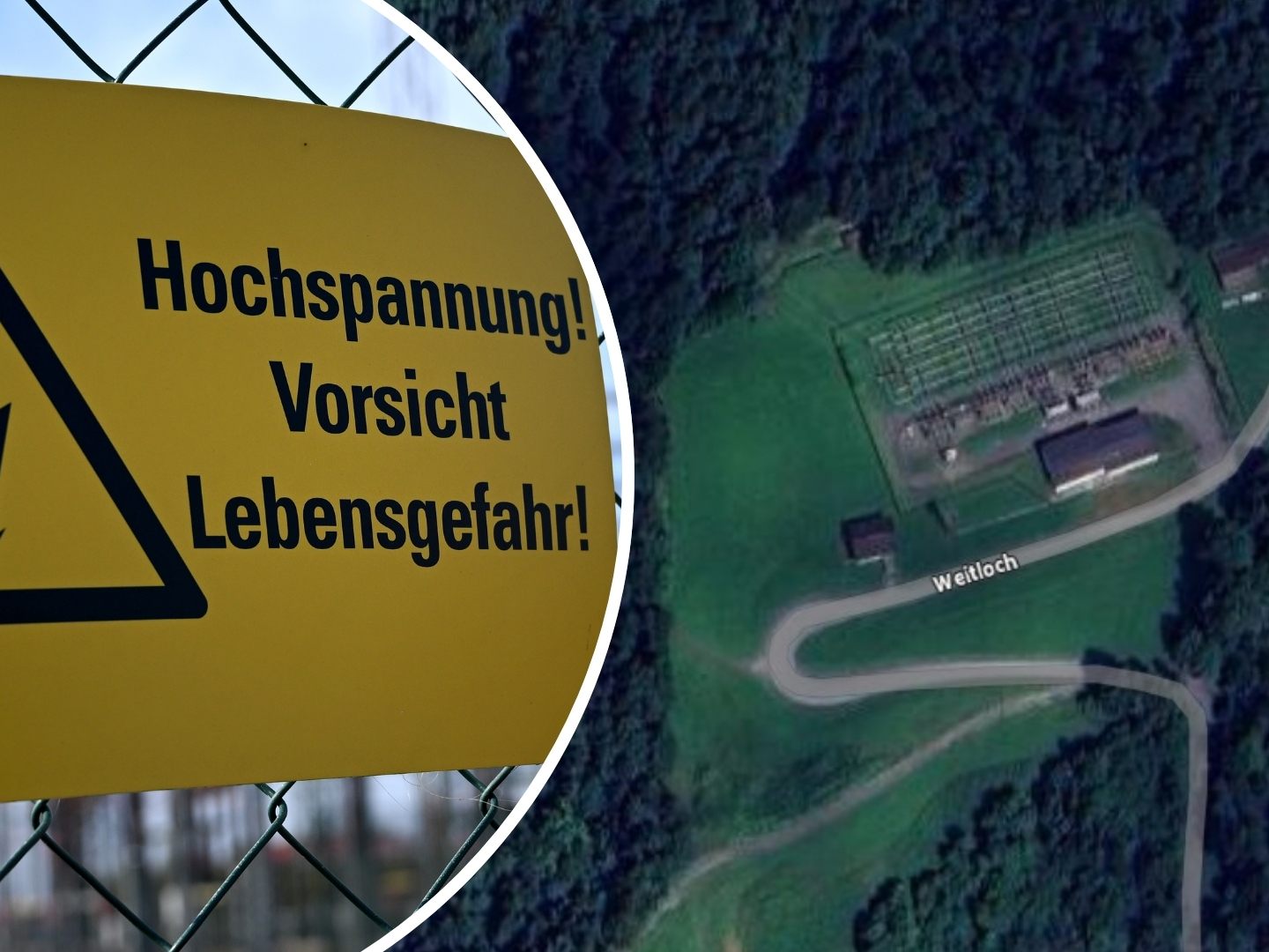 Im Umspannwerk Vorderwald (Satellitenbild) ist es zu einer Störung gekommen. (Symbolbild)