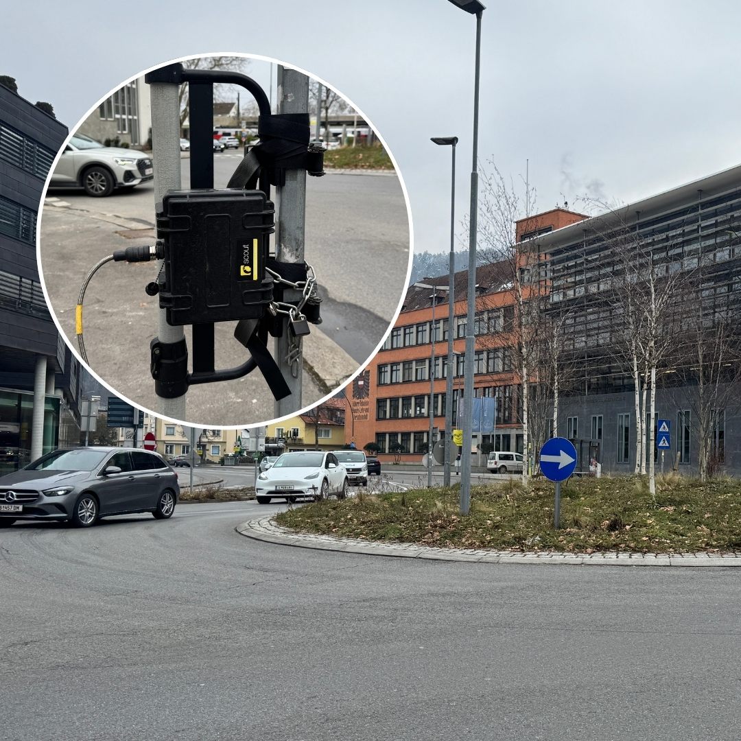 HTL-Kreisverkehr in Bregenz.