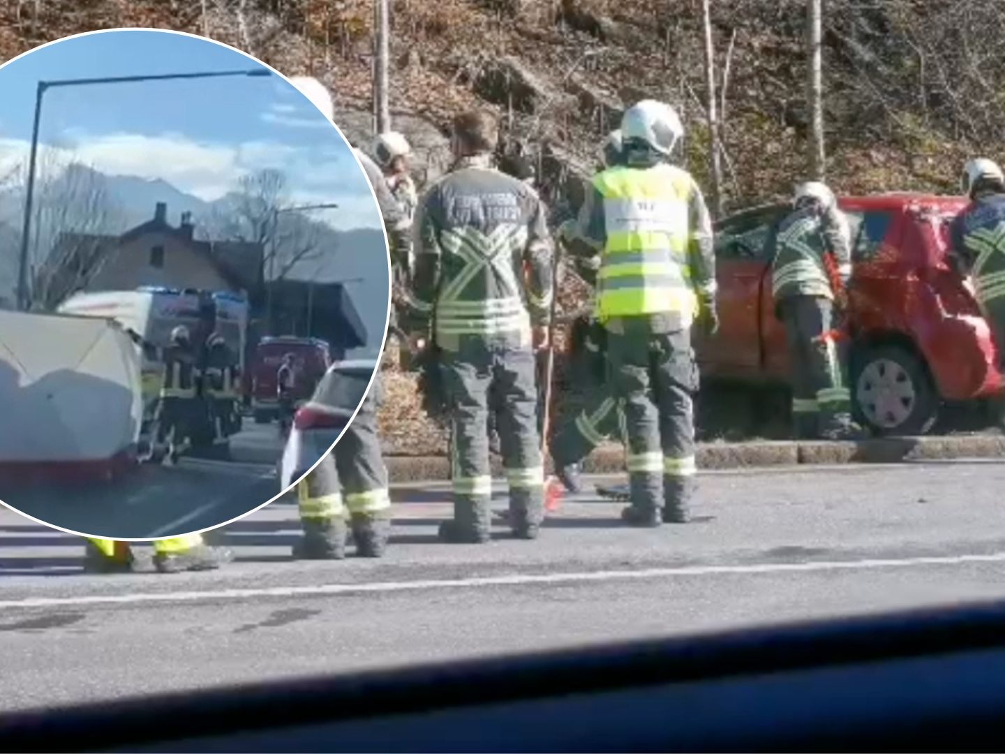 Unfall und Folgeunfall in Andelsbuch. Unfall und Folgeunfall in Andelsbuch.