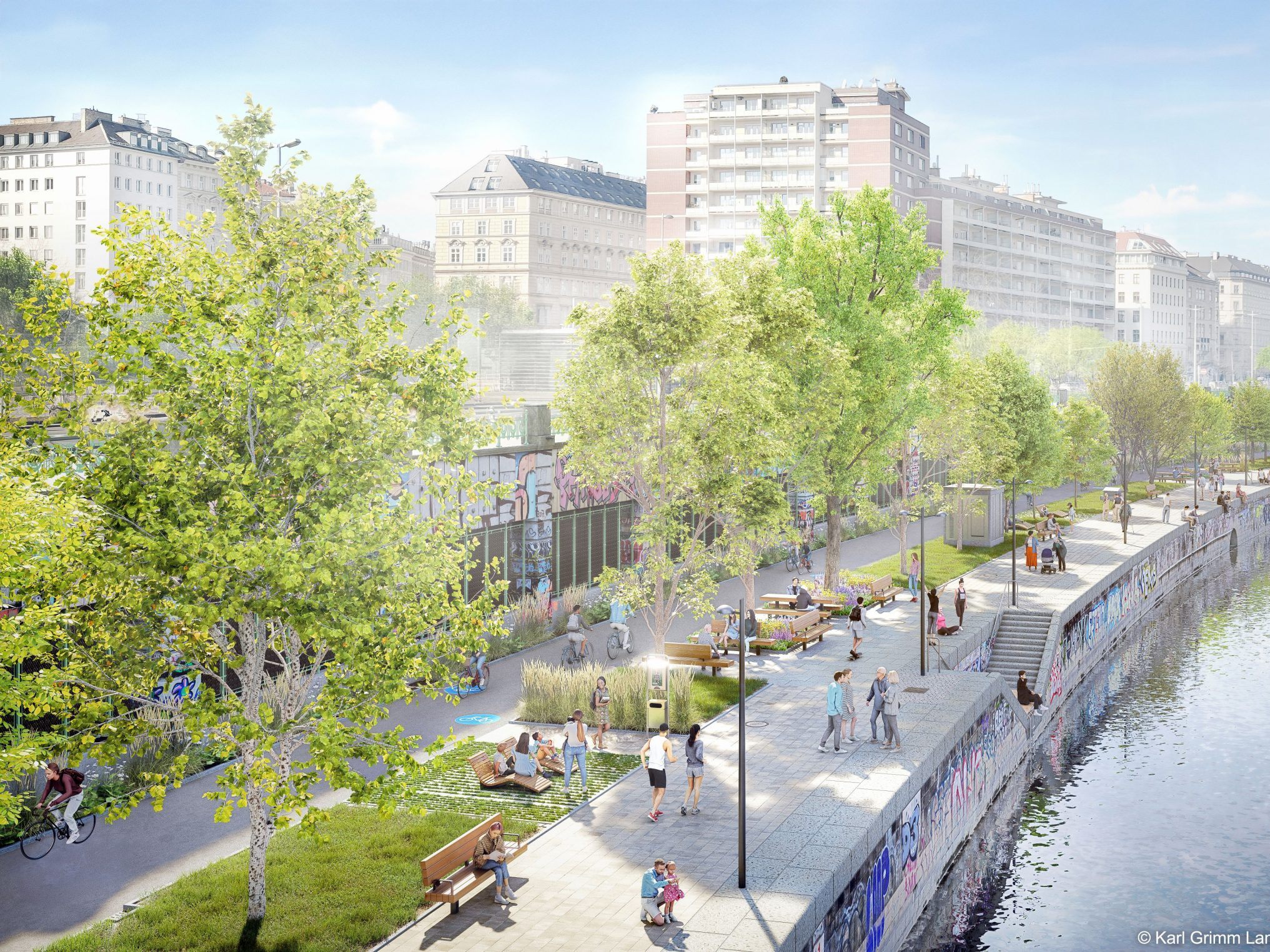 Das Gestaltungskonzept für die "urbane Mitte" des Donaukanals wurde präsentiert. Das Gestaltungskonzept für die "urbane Mitte" des Donaukanals wurde präsentiert.