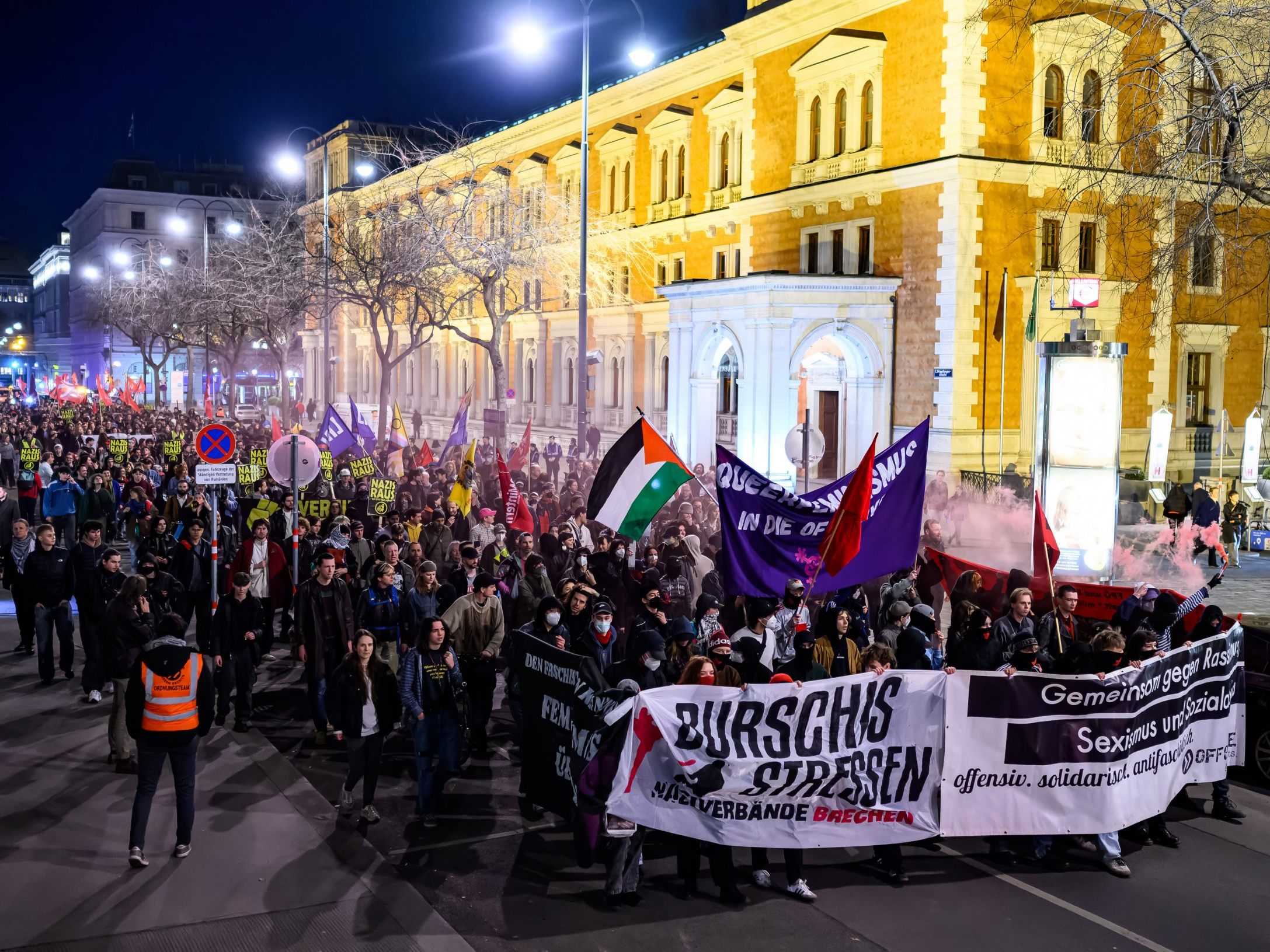 Demos beim Akademikerball in Wien.