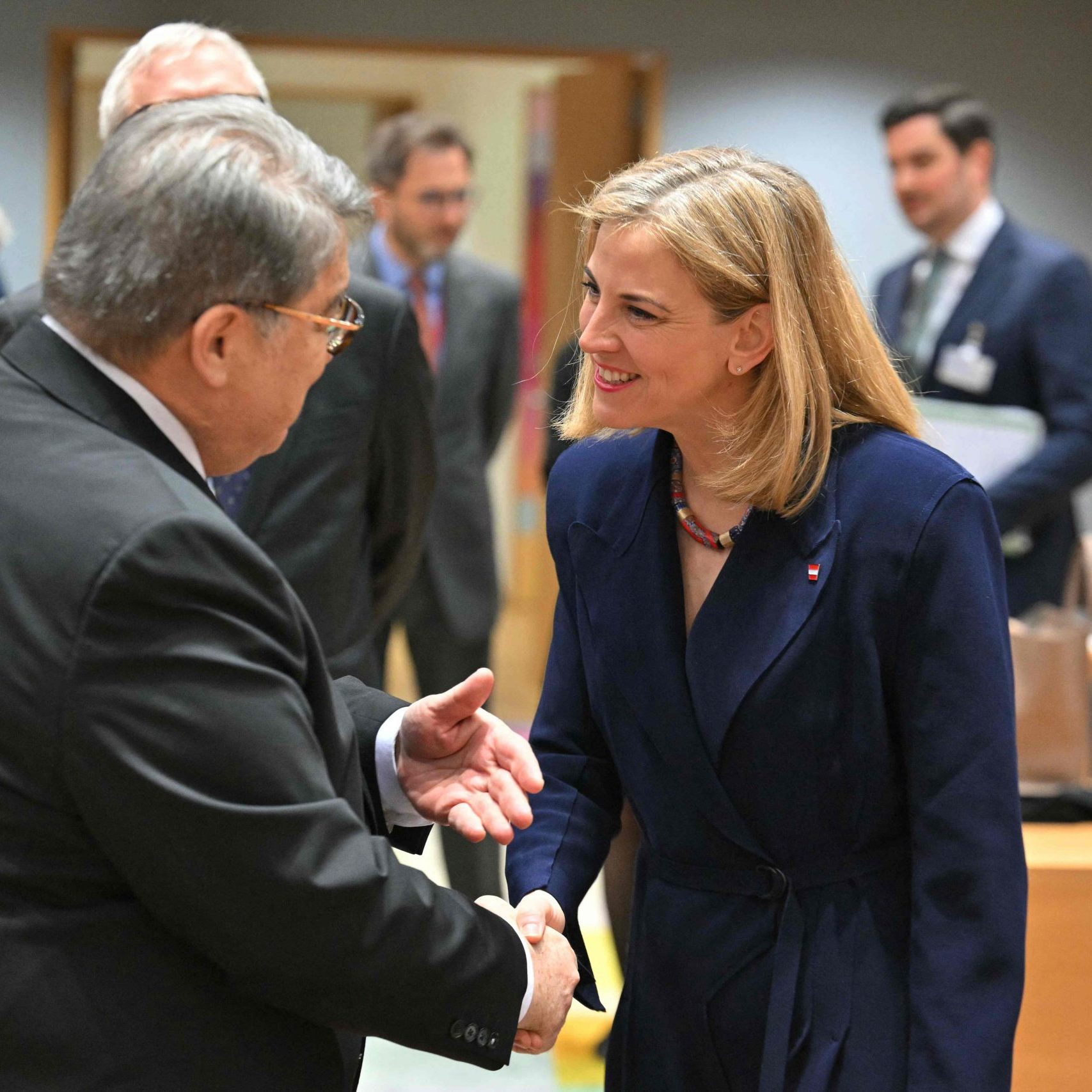 Außenministerin Beate Meinl-Reisinger beim EU-Außenministertreffen in Brüssel.