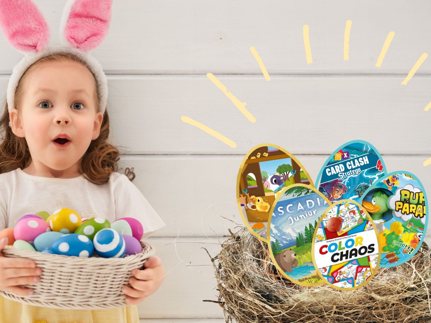 Der Osterhase bringt neue Kinderspiele.