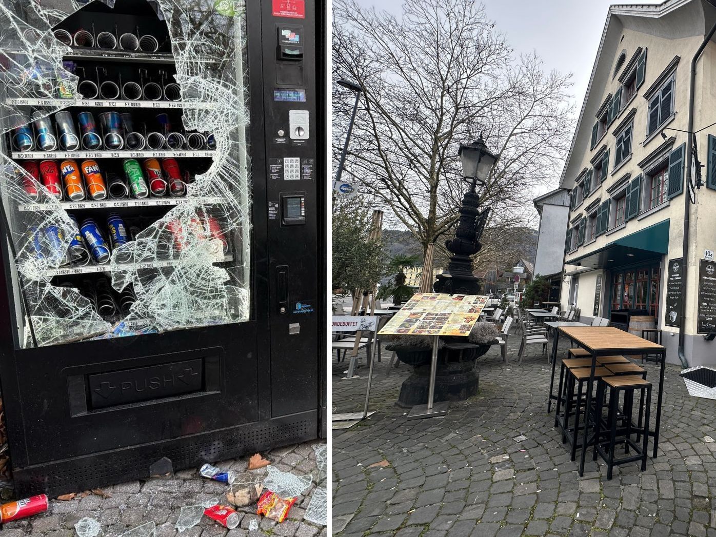 Der Automat beim "Karakter" wurde brutal eingeschlagen und geplündert.