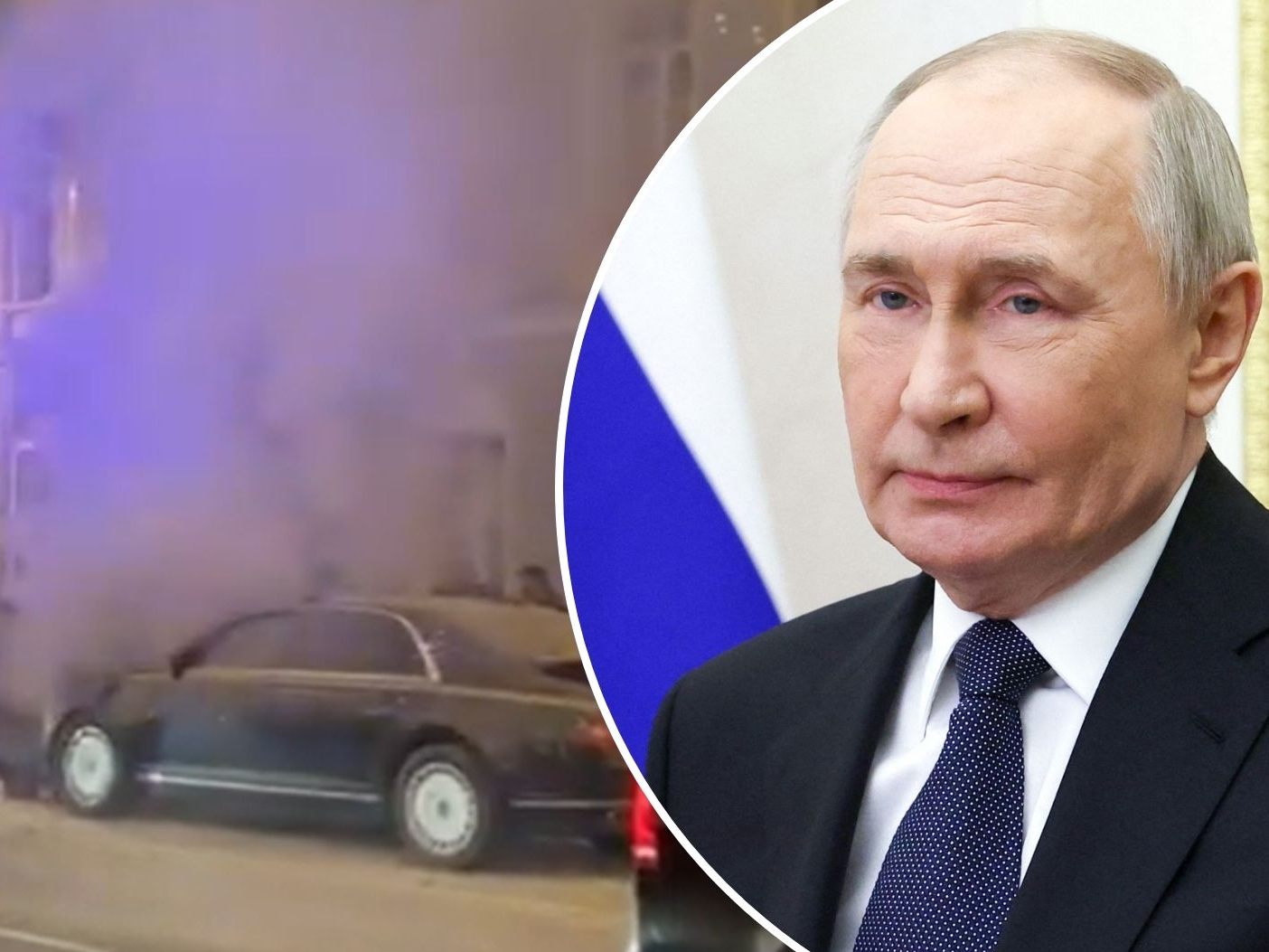 Aurus Senat von Putins Flotte in Moskau in Flammen - VOL.AT