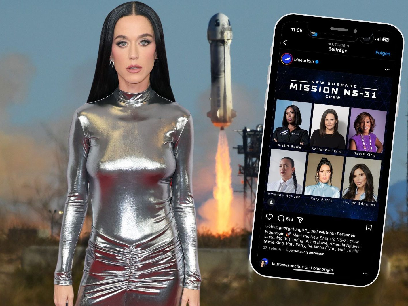 Am 14. April startet Blue Origin den ersten rein weiblichen Raumflug seit 1963 – mit Katy Perry, Lauren Sánchez und vier weiteren Frauen. Am 14. April startet Blue Origin den ersten rein weiblichen Raumflug seit 1963 – mit Katy Perry, Lauren Sánchez und vier weiteren Frauen.