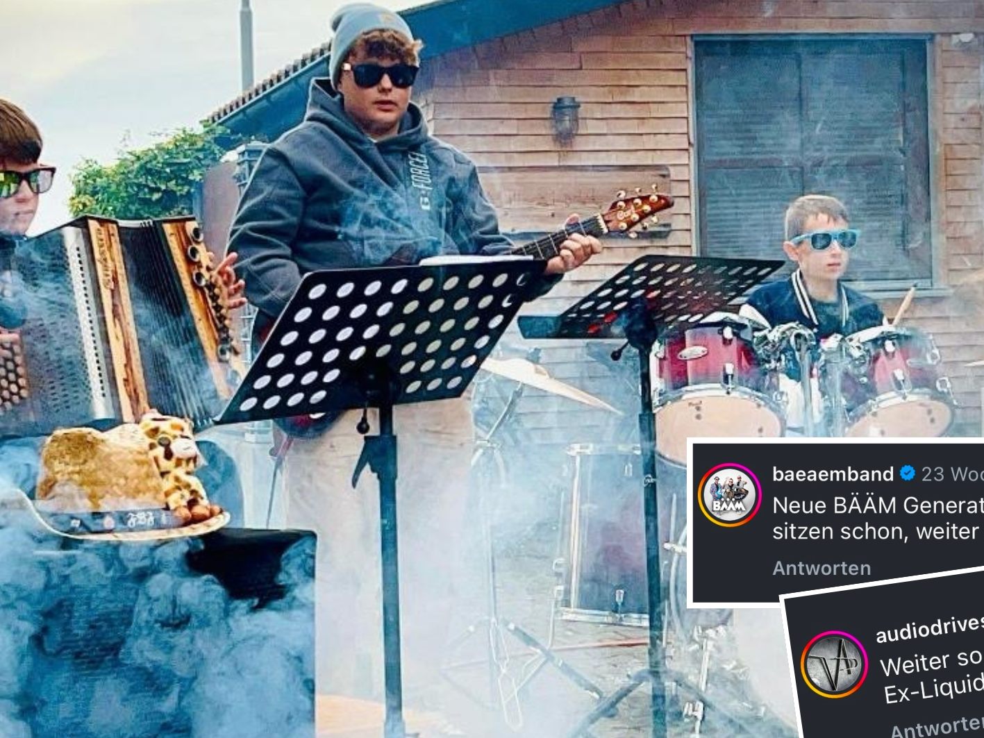 Diese Harder Band aus 12- und 13-Jährigen sorgt für ordentlich Stimmung.