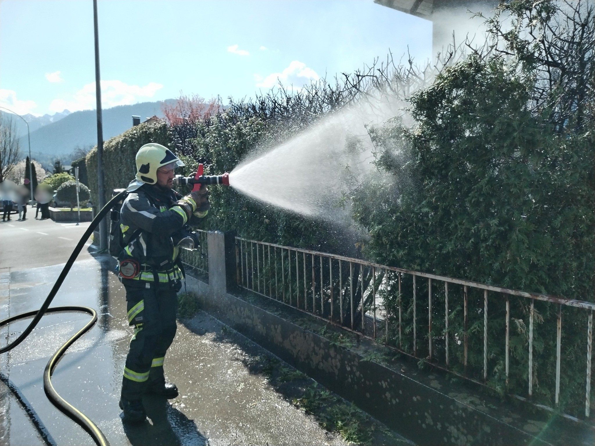 In Feldkirch stand eine Hecke in Brand. In Feldkirch stand eine Hecke in Brand.