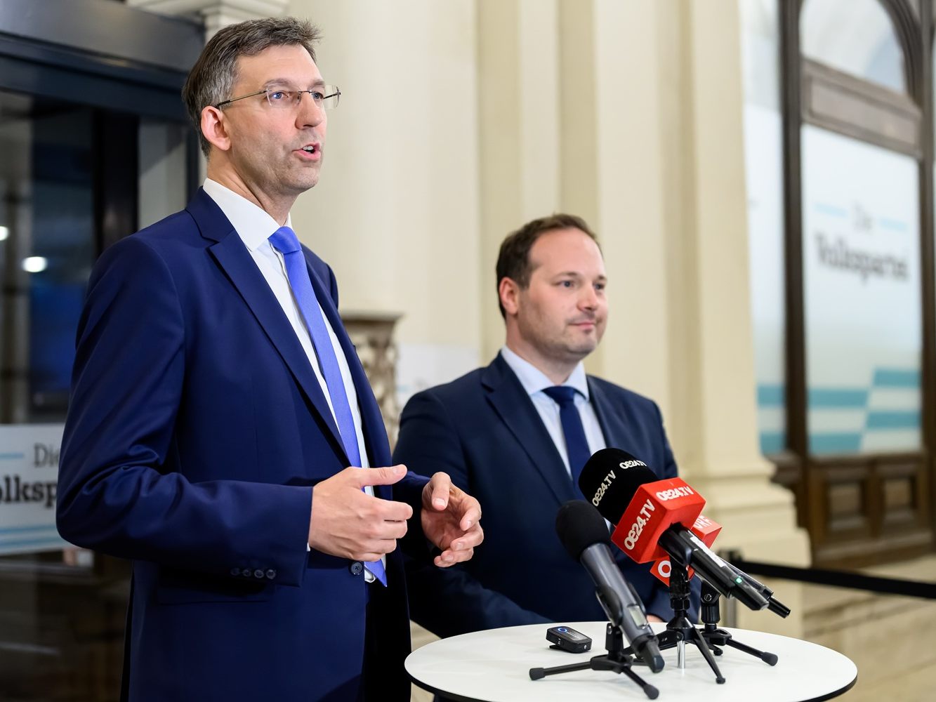 Markus Figl (links) am Tag nach der Wien-Wahl. Markus Figl (links) am Tag nach der Wien-Wahl.