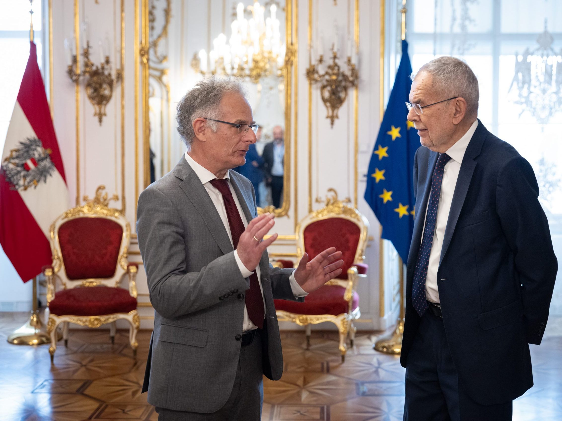 Finanzminister Marterbauer bei BP Van der Bellen. Finanzminister Marterbauer bei BP Van der Bellen.