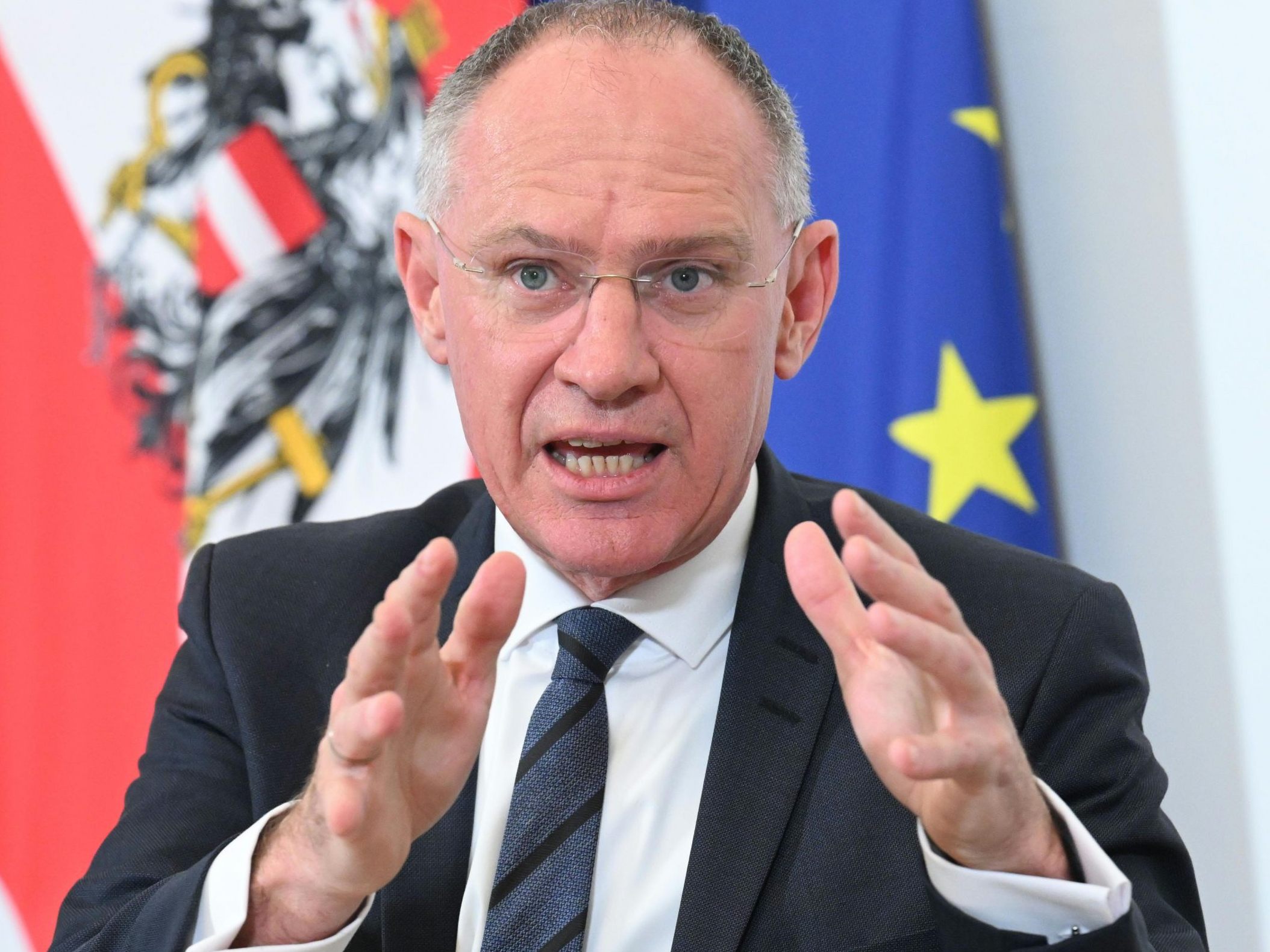Innenminister Karner präsentiert die kriminalpolizeiliche Anzeigenstatistik 2024. Innenminister Karner präsentiert die kriminalpolizeiliche Anzeigenstatistik 2024.
