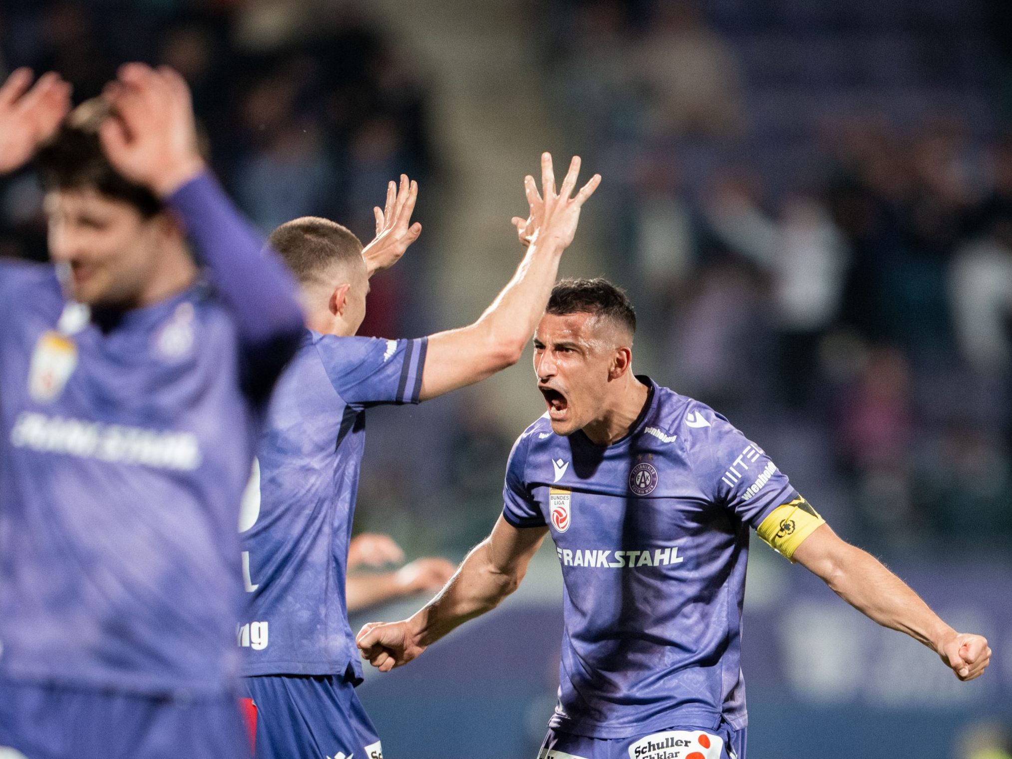 Die Wiener Austria feierte gegen Sturm einen 2:1-Sieg. Die Wiener Austria feierte gegen Sturm einen 2:1-Sieg.