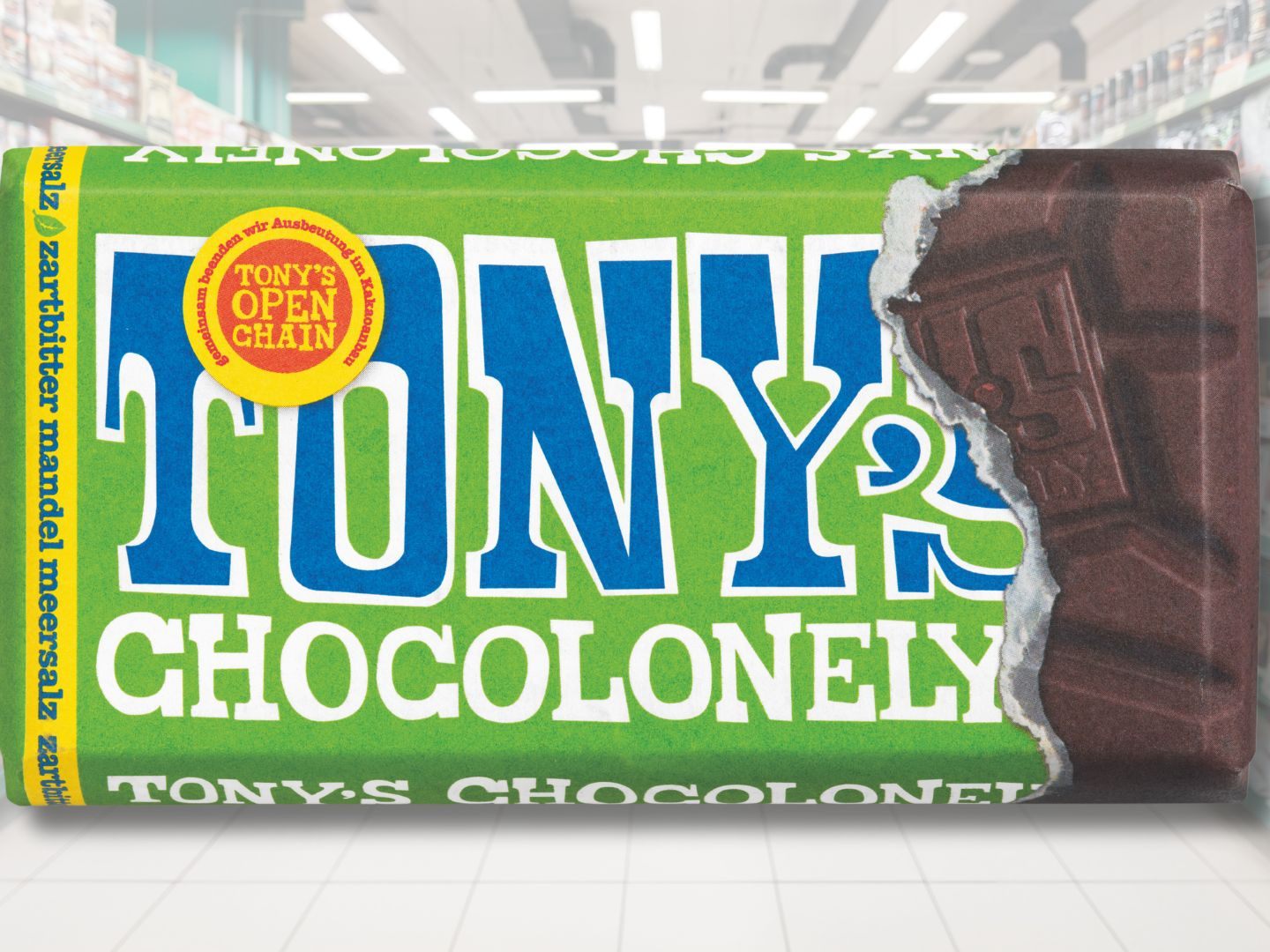 "Zartbitter Mandel Meersalz" von Tony’s Chocolonely wird zurückgerufen.