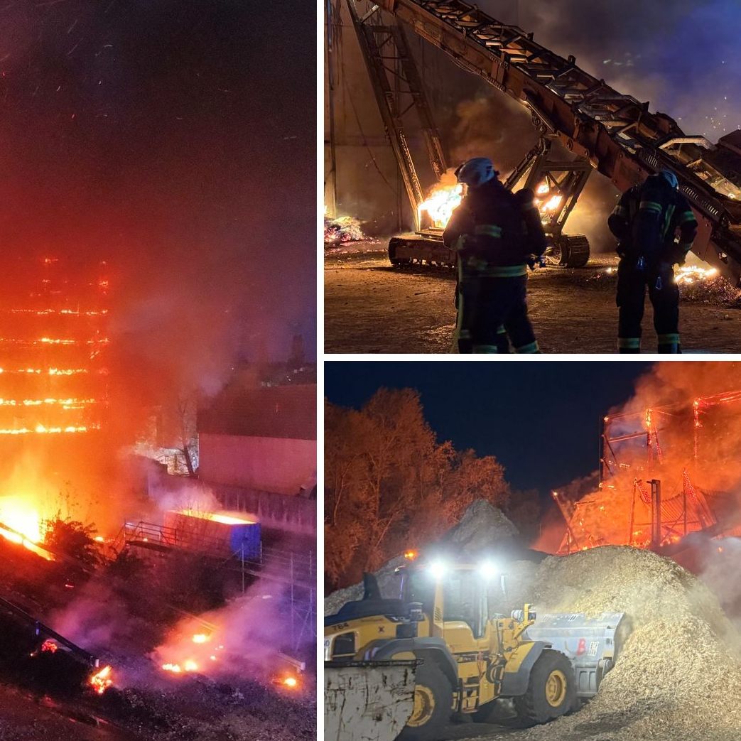 Großbrand bei Loacker Recycling in Lustenau