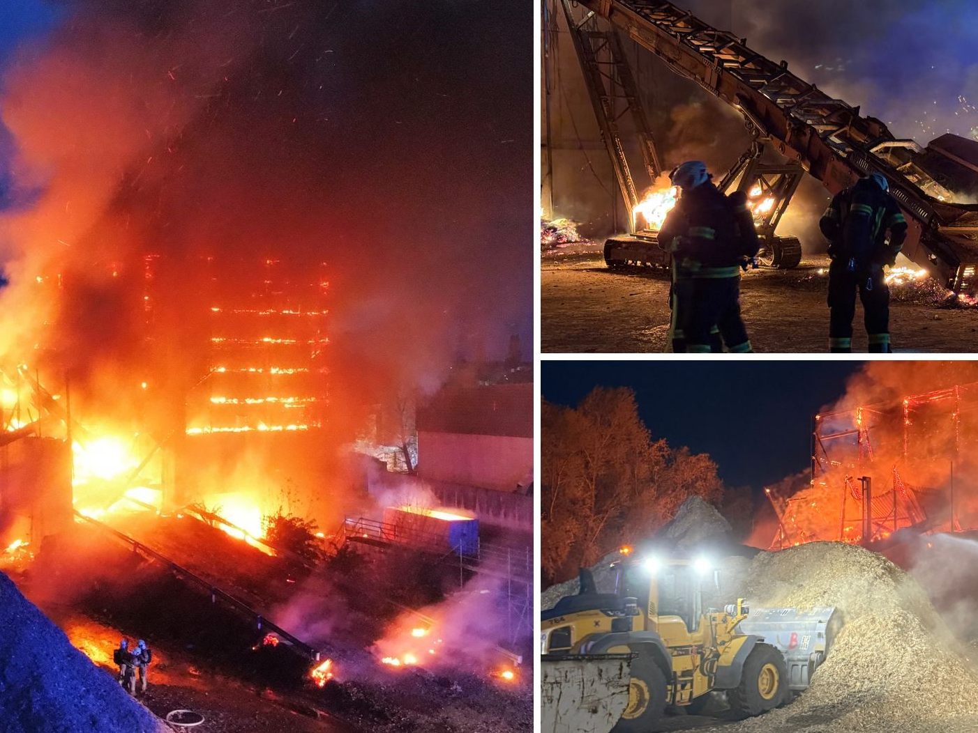Großbrand bei Loacker Recycling in Lustenau