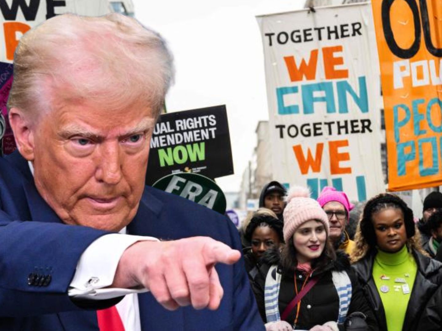 In den USA kommt es immer wieder zu Protesten gegen Trumps Politik und für Vielfalt sowie die Rechte von Frauen, Migranten und queeren Menschen. In den USA kommt es immer wieder zu Protesten gegen Trumps Politik und für Vielfalt sowie die Rechte von Frauen, Migranten und queeren Menschen.