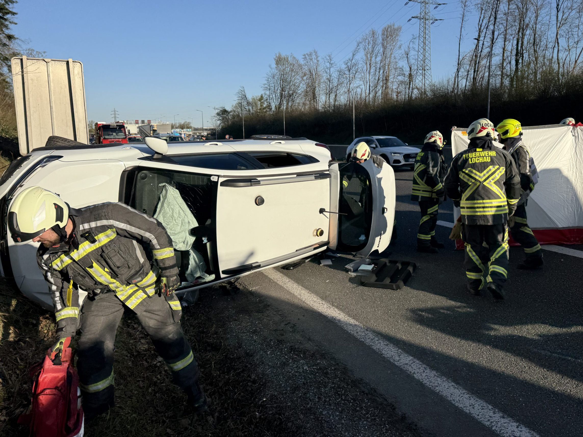 Pkw-Überschlag auf der A14