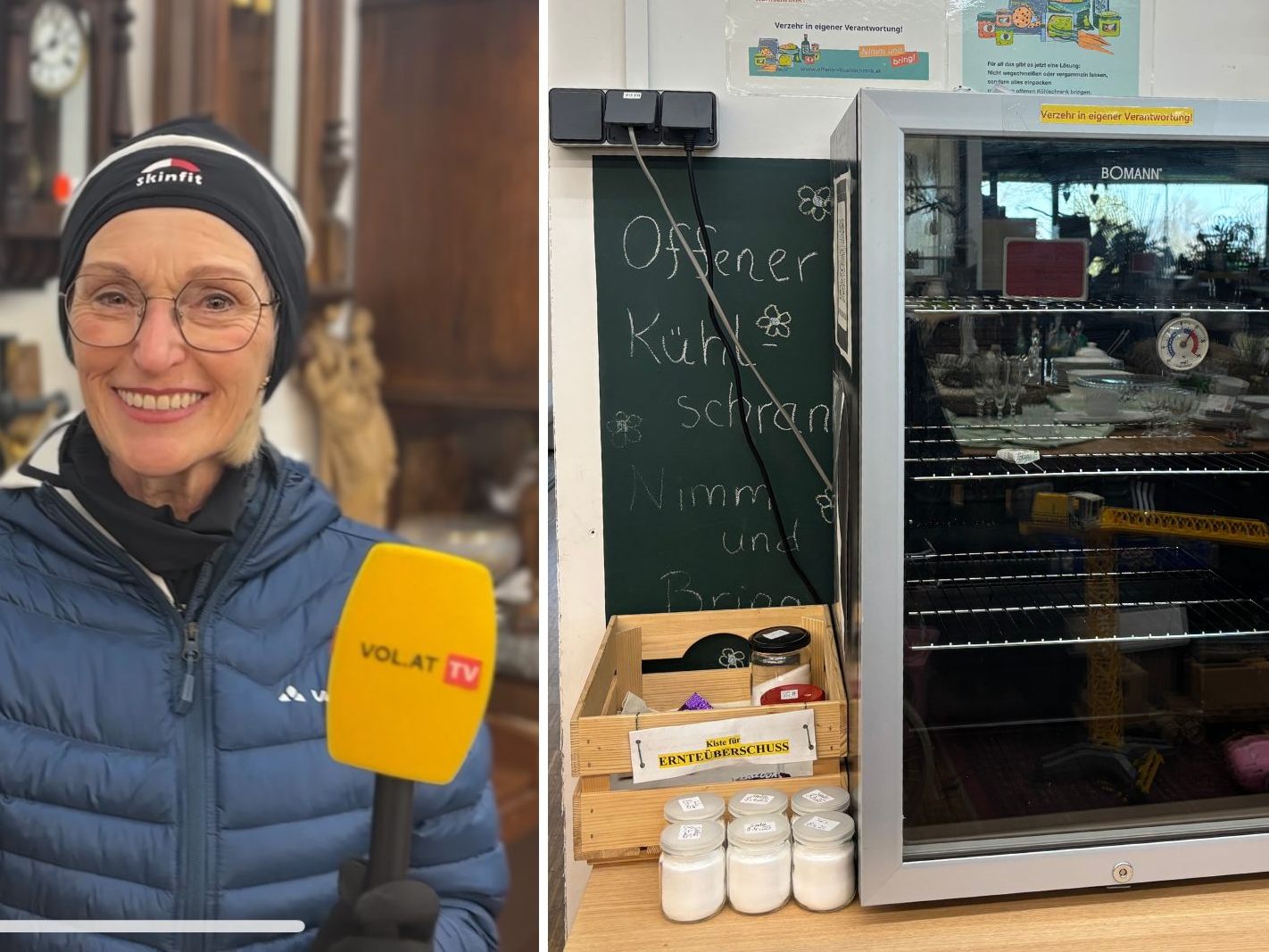 Nutzerin des Offenen Kühlschranks Waldner Eveline ist von dem Projekt begeistert.