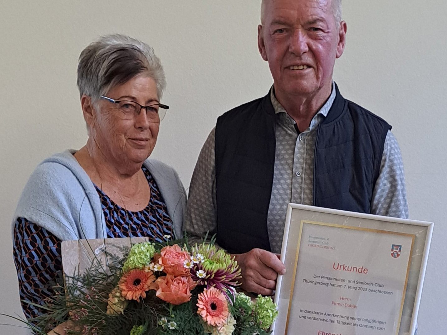 Ehrenobmann Pirmin Dobler mit Gattin Maria