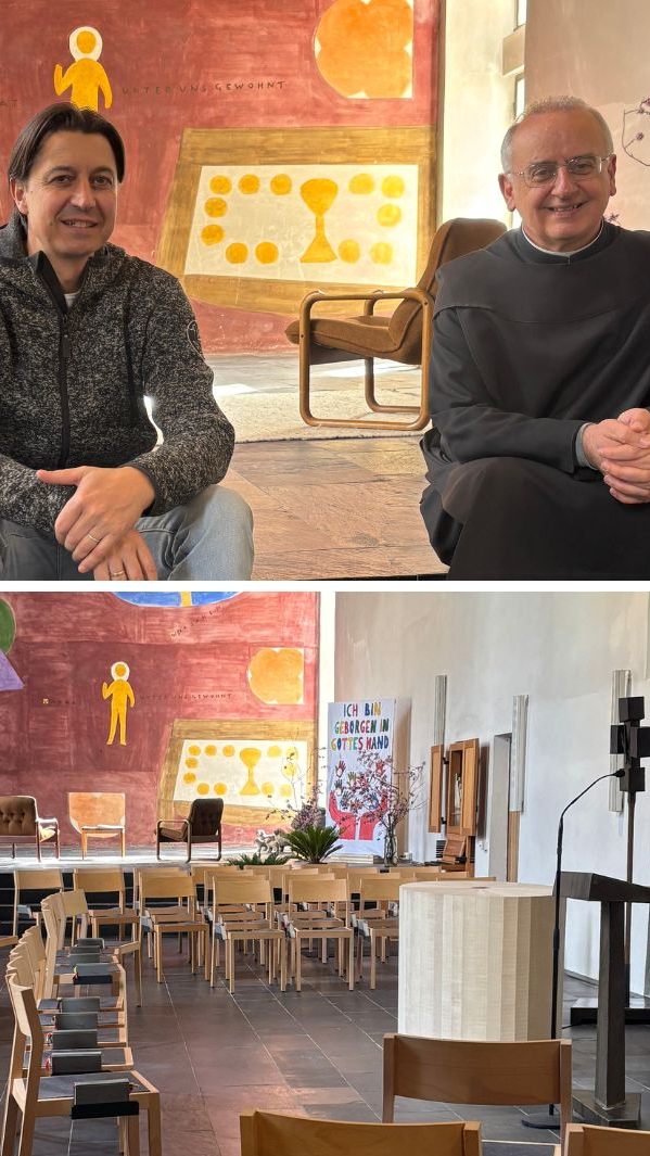 Pater Martin Werlen und David Ganahl geben einen Einblick in die Propstei St. Gerold.