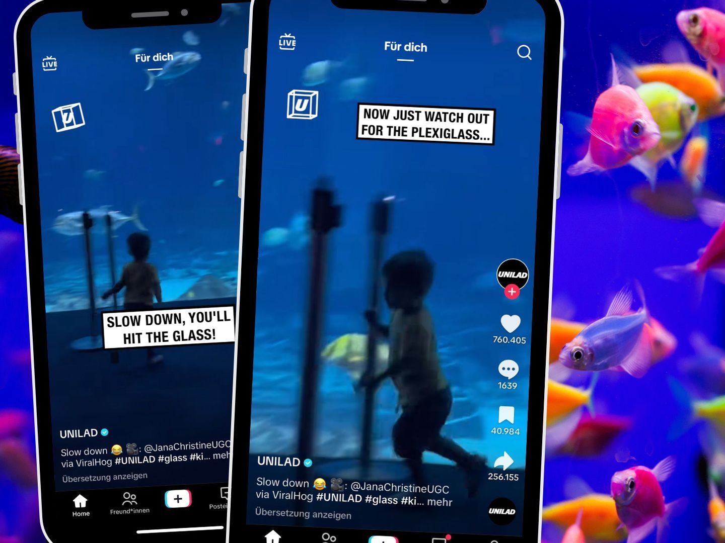 Ein TikTok-Video zeigt, wie ein Kind vor einer Scheibe gewarnt wird, sich umdreht – und stattdessen gegen eine Stange läuft.