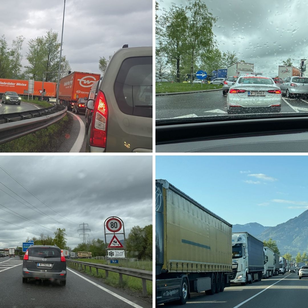Verkehrschaos rund um Dornbirn Nord.