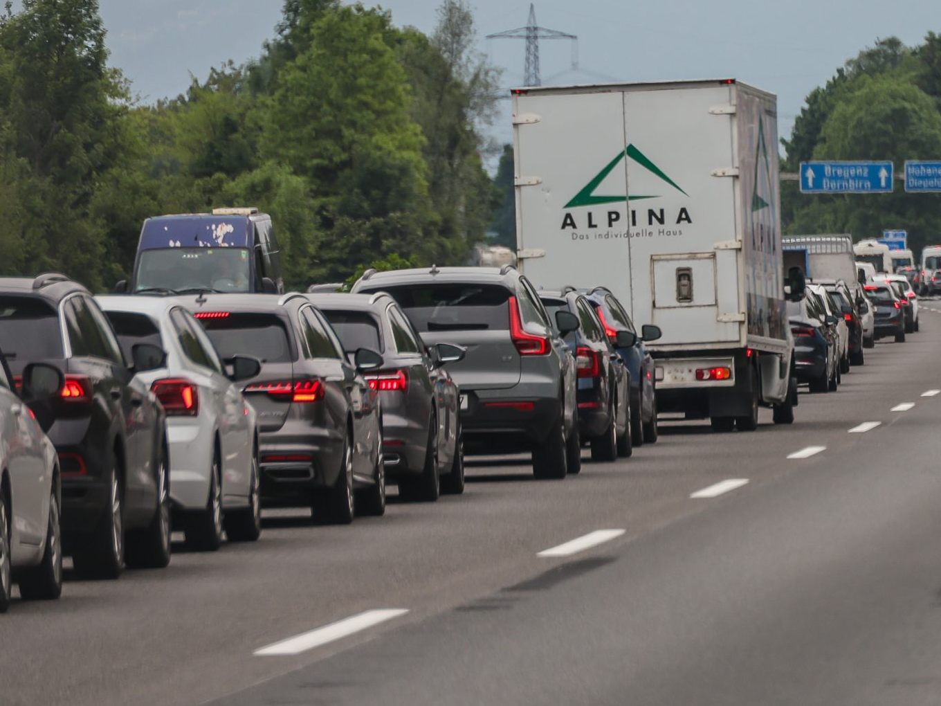 Verkehrschaos im Vorarlberger Unterland Verkehrschaos im Vorarlberger Unterland