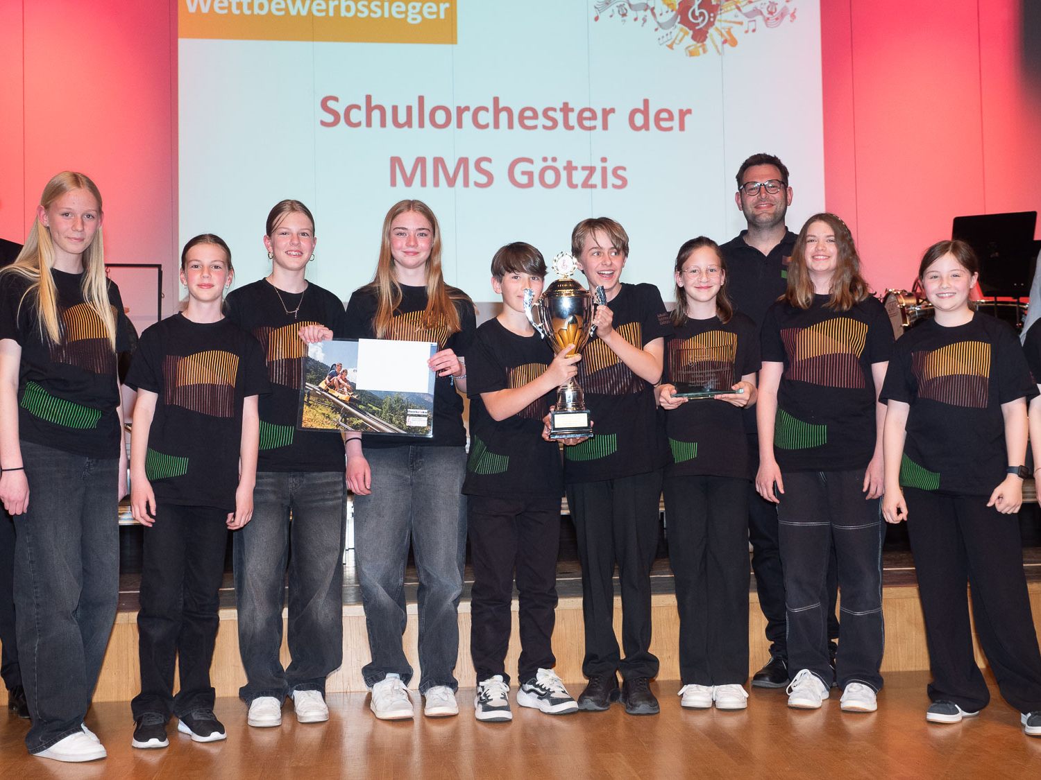 Die siegreiche Musikmittelschule Götzis beim Landeswettbewerb AmBach Die siegreiche Musikmittelschule Götzis beim Landeswettbewerb AmBach