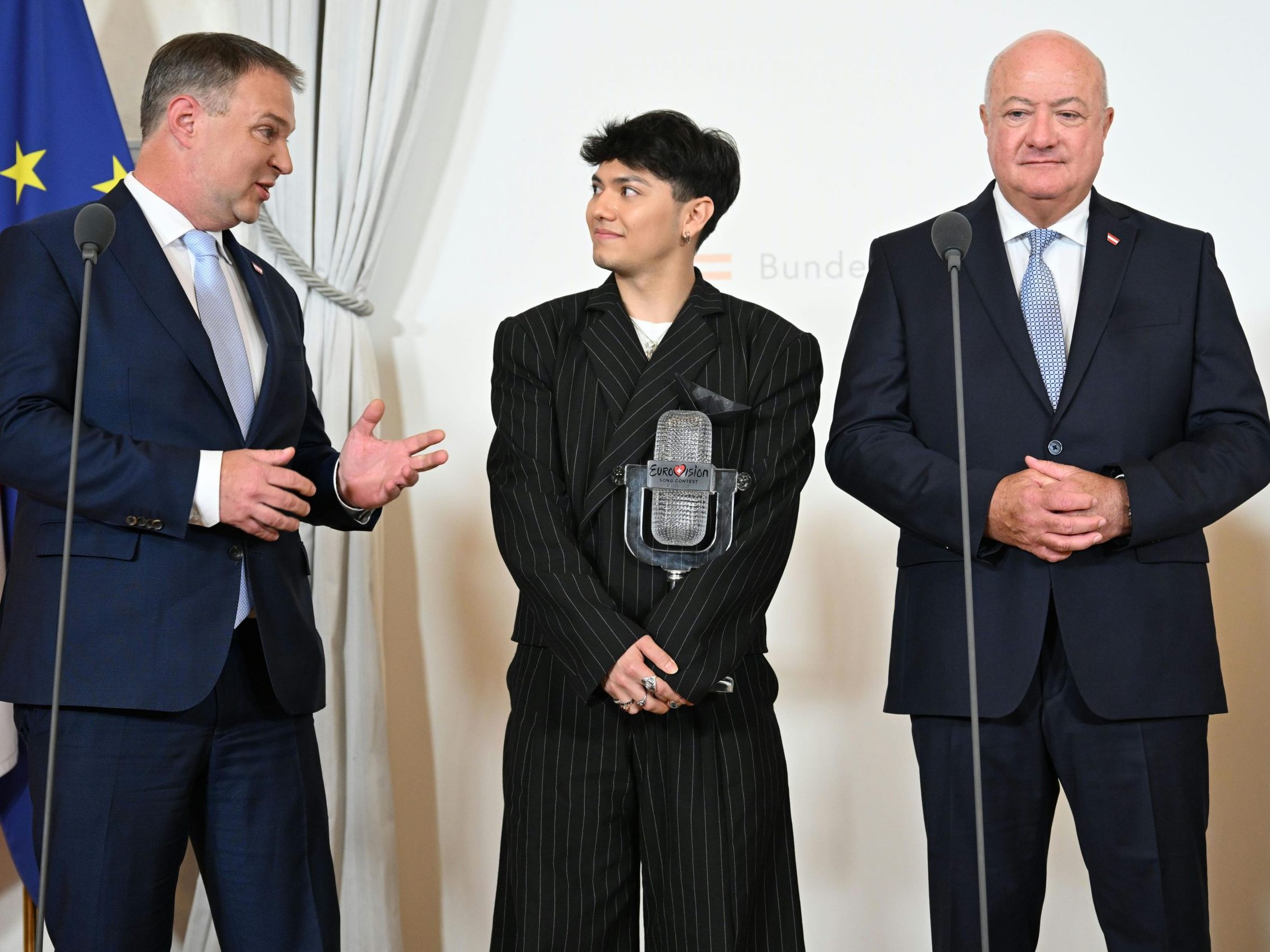 Babler, JJ und Stocker am Tag nach Österreichs ESC-Triumph.