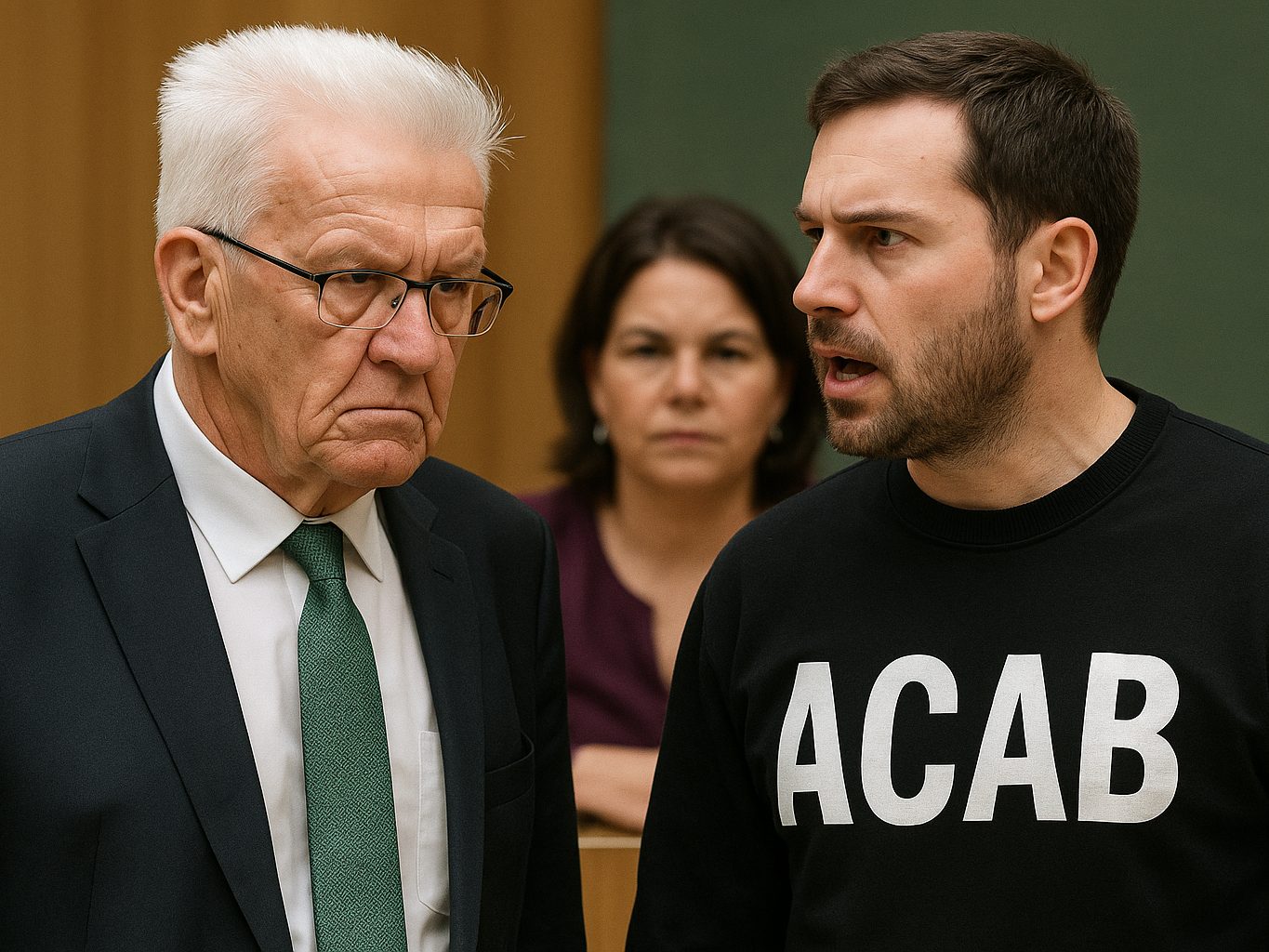 ACAB-Pullover: Grüne in der Krise (Symbolbild; KI generiert)